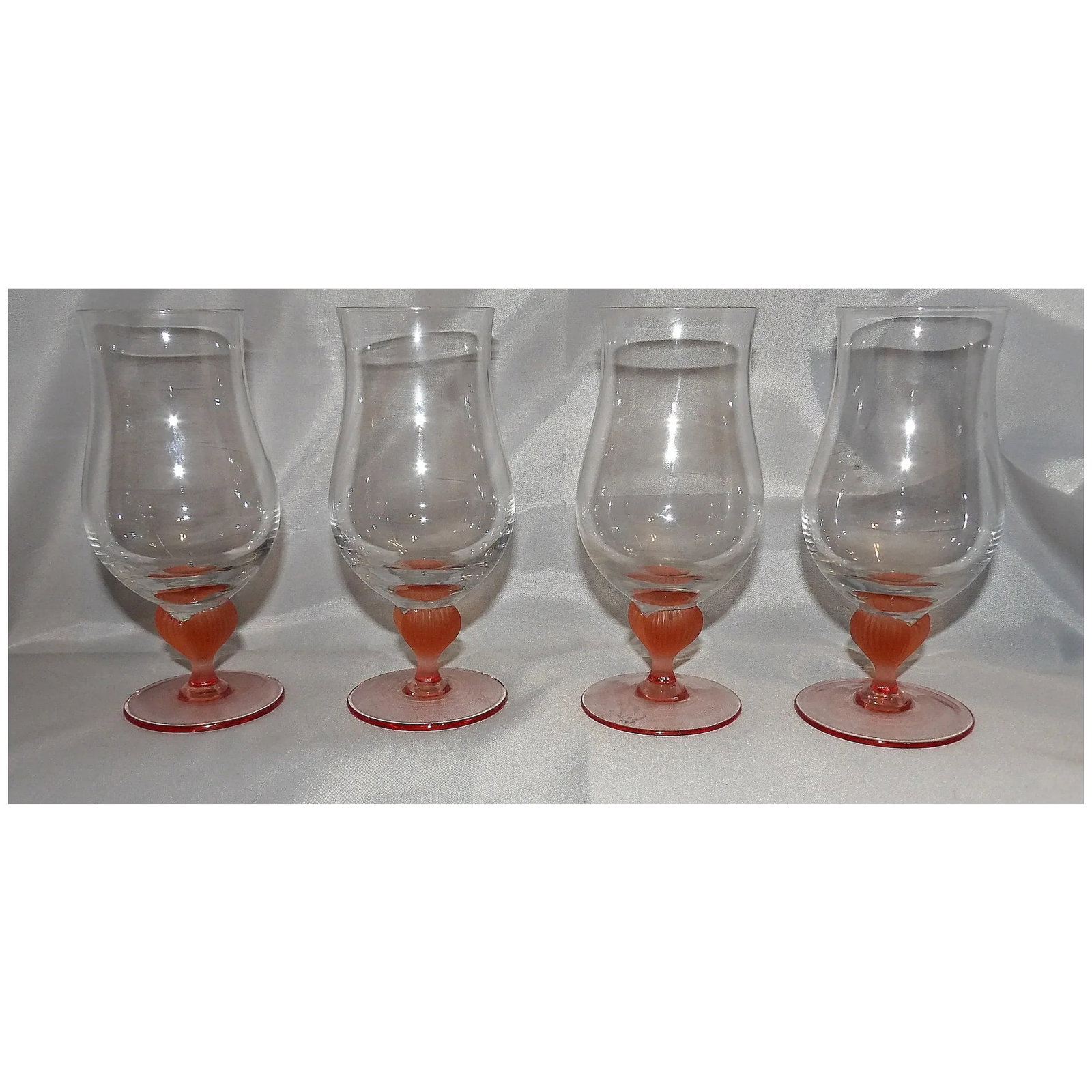 Mikasa Sea Mist Coral Frosted Stem Iced Tea Glass - 2