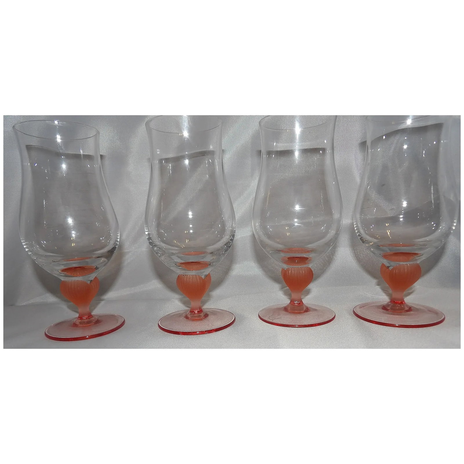 Mikasa Sea Mist Coral Frosted Stem Iced Tea Glass - 3