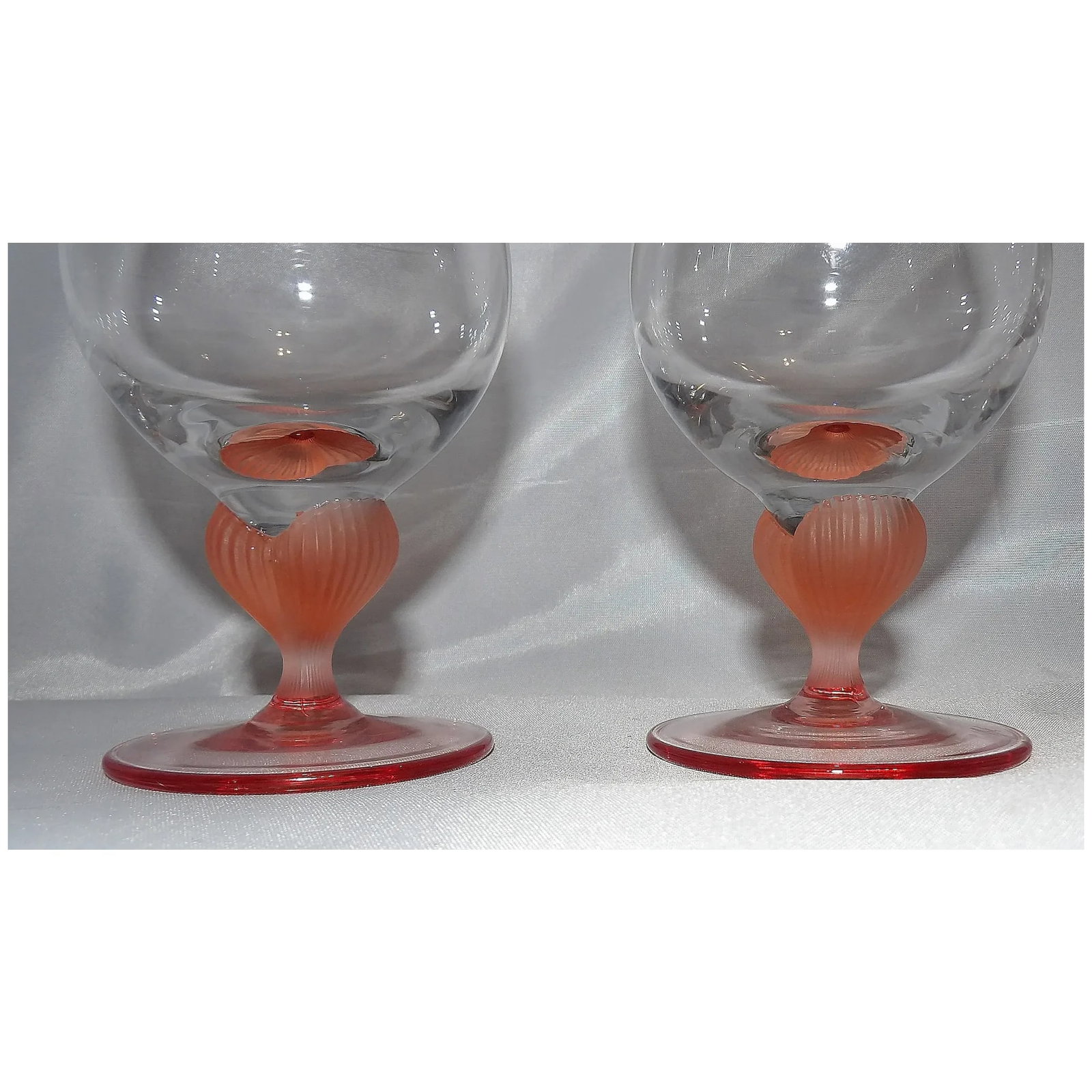 Mikasa Sea Mist Coral Frosted Stem Iced Tea Glass - 7