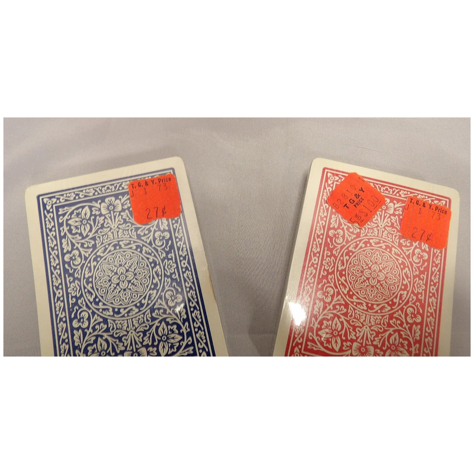 Pair of Western Publishing Co. Playing Cards Linen Finish Plastic Coated NOS - 4