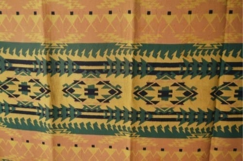 Vintage Beacon Indian Blanket, Teepees & Canoes - 2