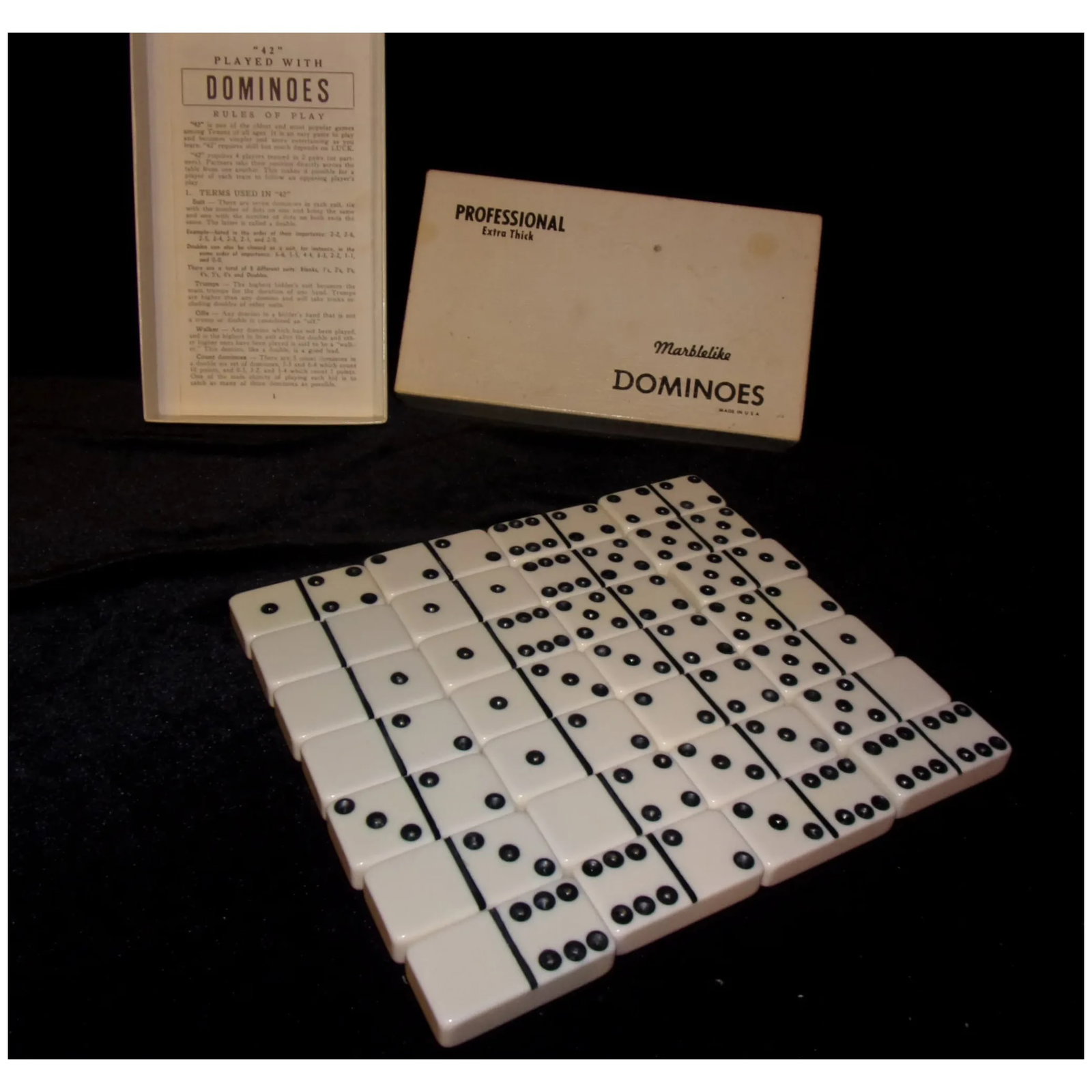 Vintage Texas Farm Bureau Puremco Professional Extra Thick #816 Dominoes - 2