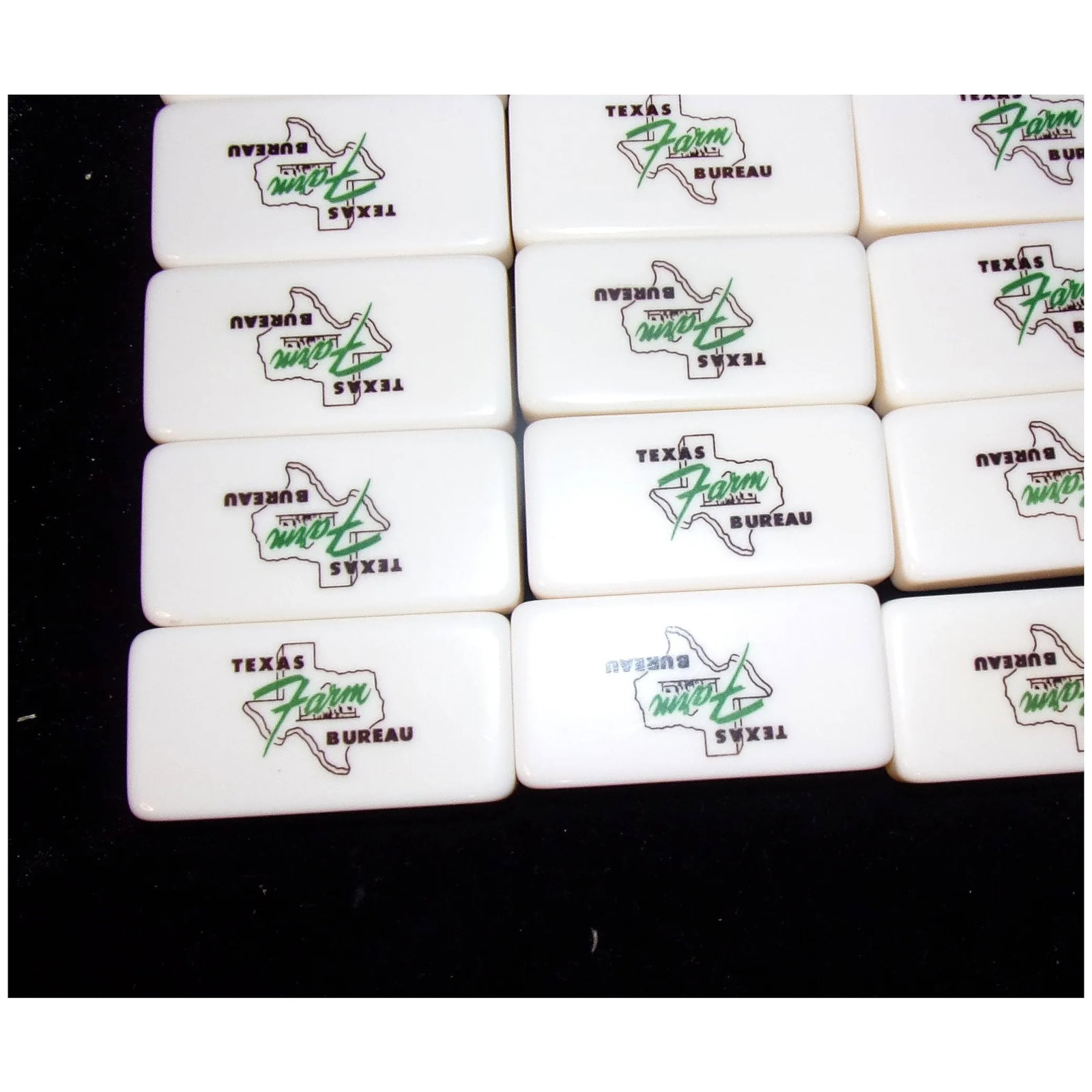 Vintage Texas Farm Bureau Puremco Professional Extra Thick #816 Dominoes - 5