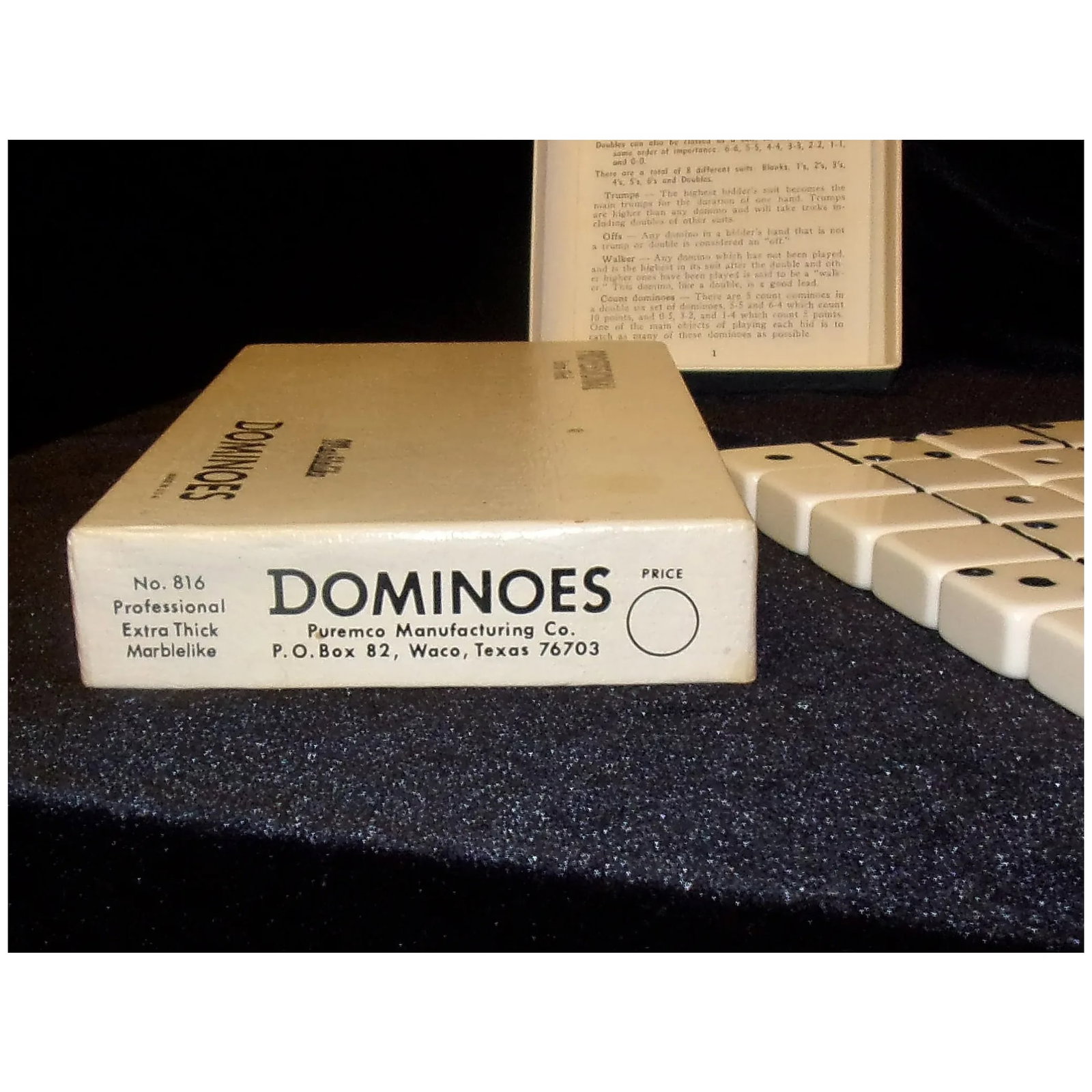 Vintage Texas Farm Bureau Puremco Professional Extra Thick #816 Dominoes - 7