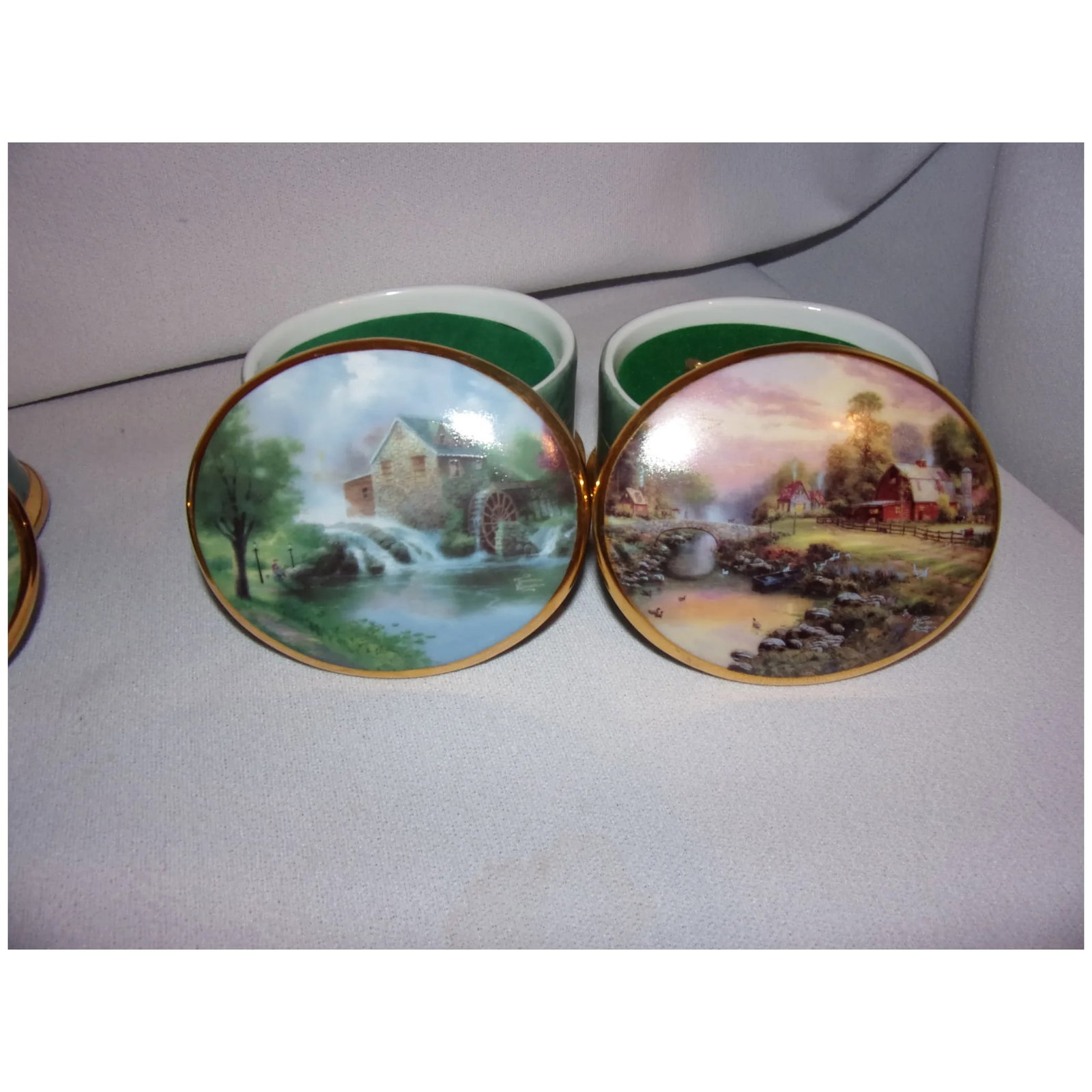 Vintage Thomas Kinkade Lamplight Village Music Box Collection - 7