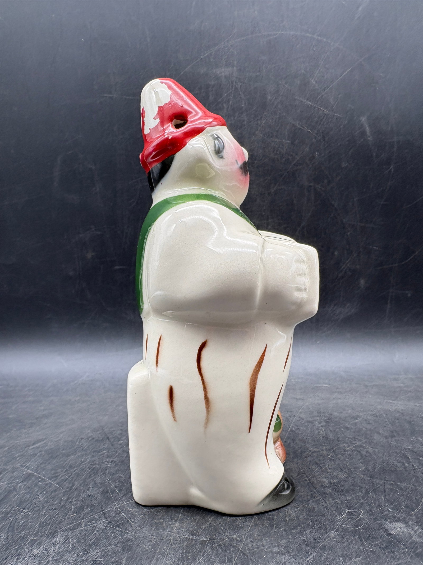Vintage Mid-Century Japanese Ceramic "Grated Cheese" Clown Shaker or Dispenser, circa 1950s - 4