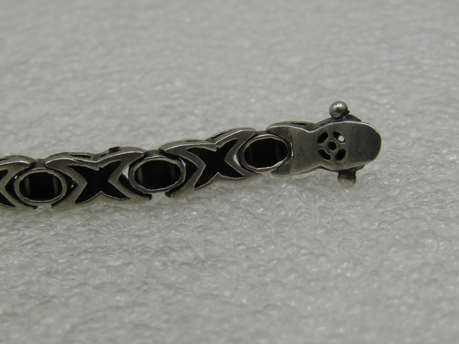 Vintage Sterling X O Marcasite Tennis Bracelet, 7" - 7