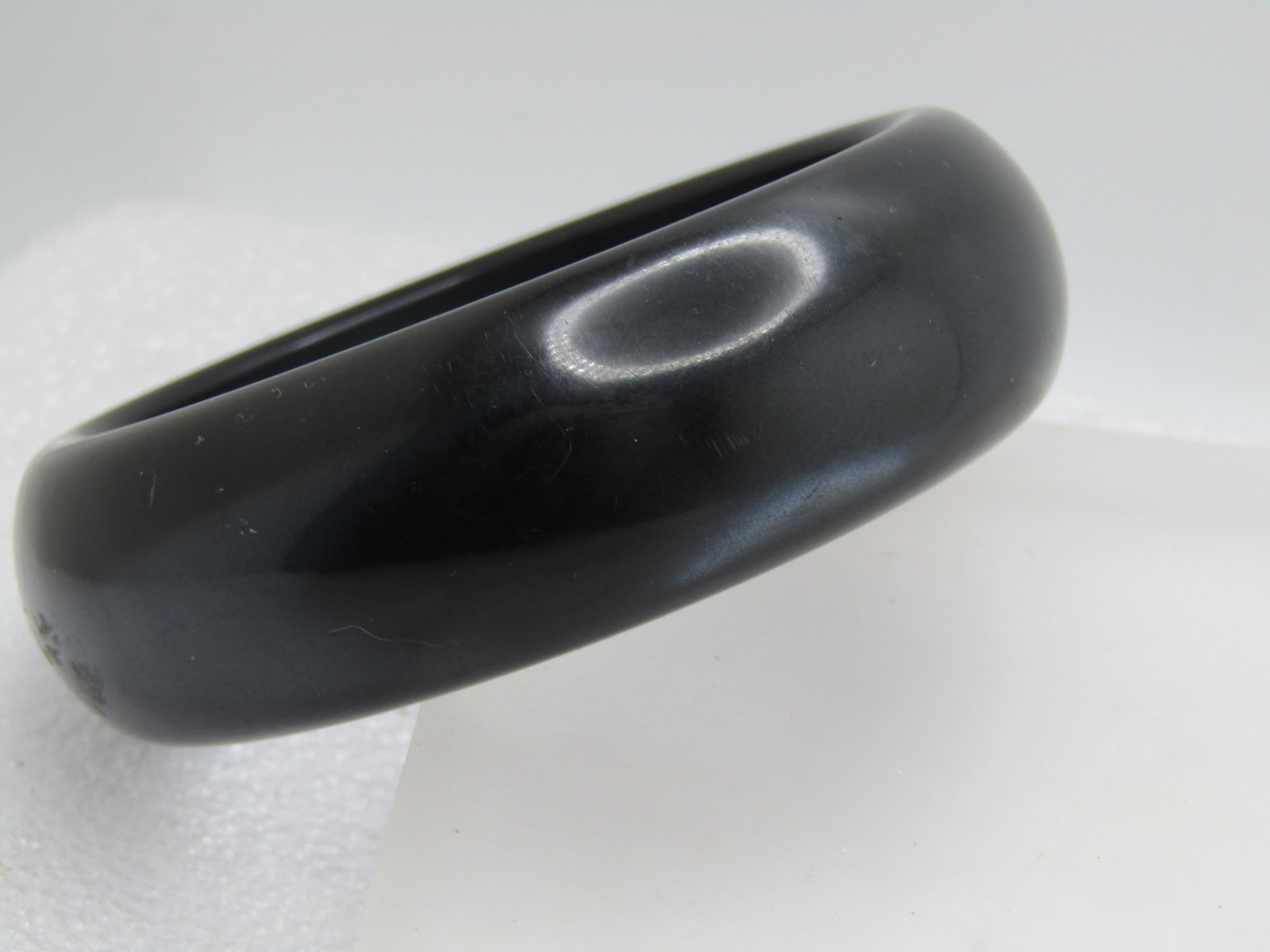 Vintage Dark Charcoal Moonglow Bracelet, Bangle, 7.75" - 2