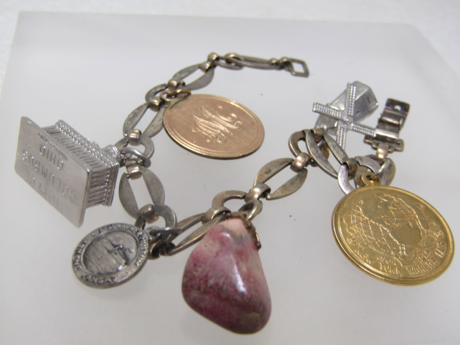 Vintage Sterling Charm Bracelet, 7.75: 6 Charms, 1960's, Some Signed - 2