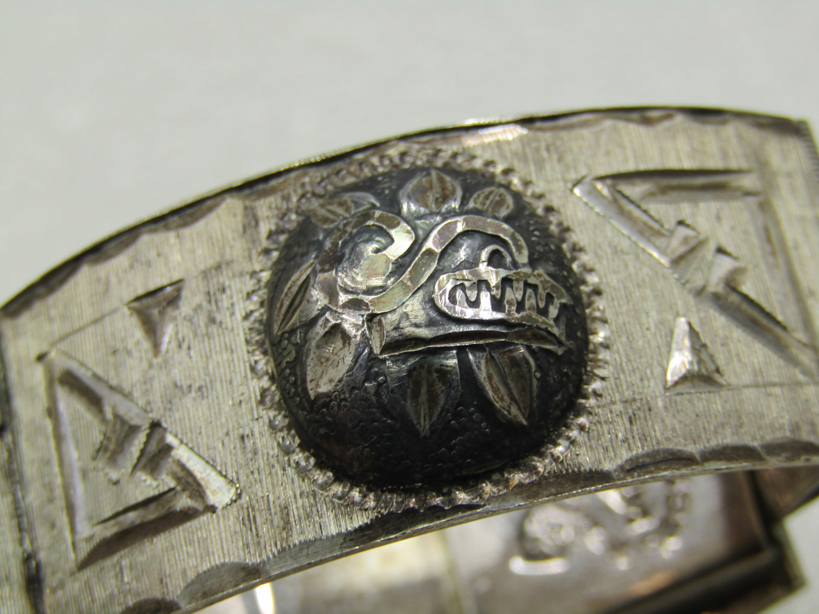 Vintage Sterling Mexican Pictorial Link Bracelet, 6.75" Signed - 7
