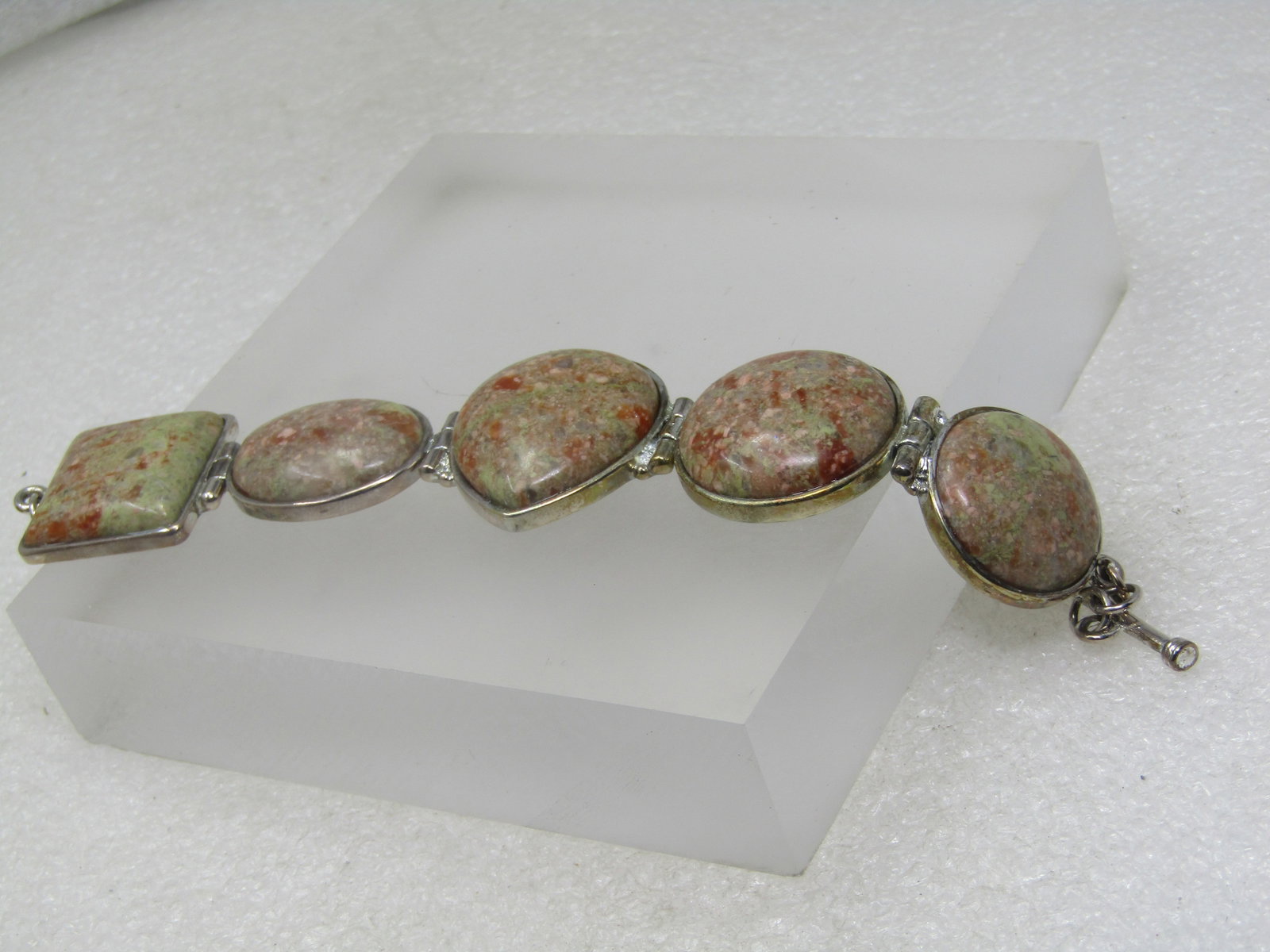 Vintage Southwestern Agate Bracelet , 7.25", Toggle Clasp - 2