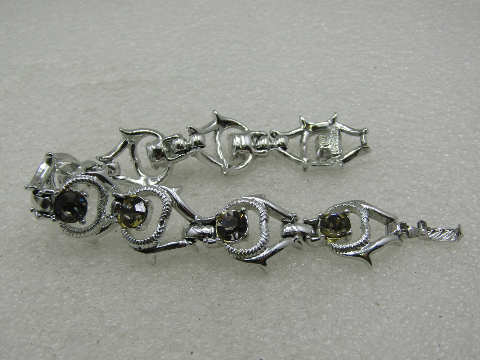 Vintage Silver Tone Rhinestone Sarah Coventry Bracelet, 7" - 2