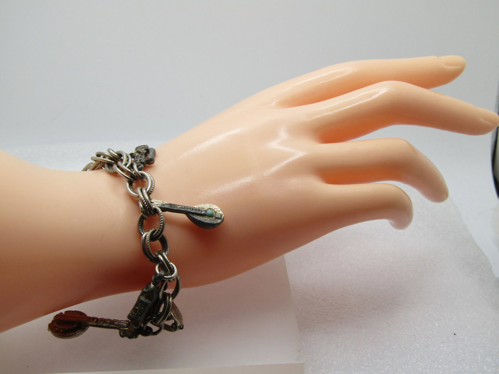 Vintage Mixed Musical Instruments Charm Bracelet, 1940's, 7" - 7