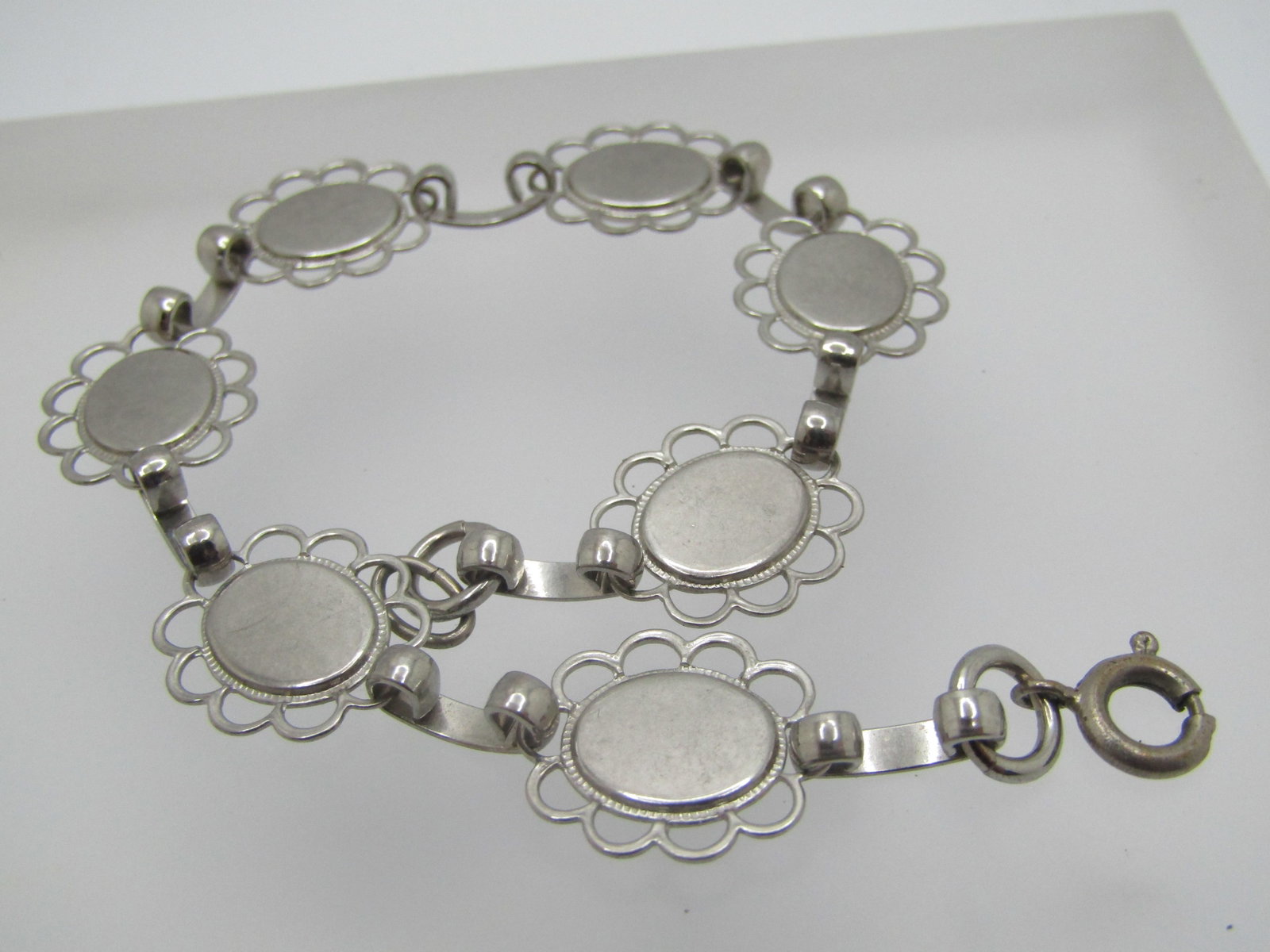 Vintage Blue Delft Style Bracelet, 7.75", 1960's - 4