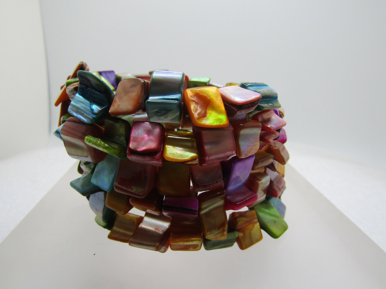 Vintage Dyed Shell Coiled Bracelet, 7", 1980's-1990's - 3