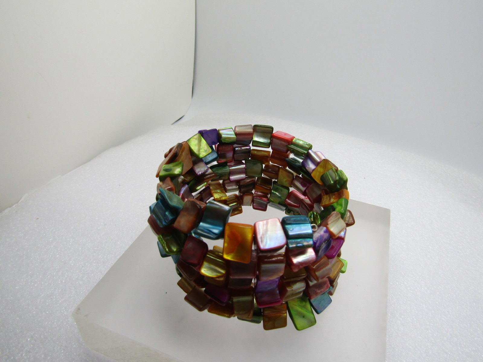 Vintage Dyed Shell Coiled Bracelet, 7", 1980's-1990's - 4