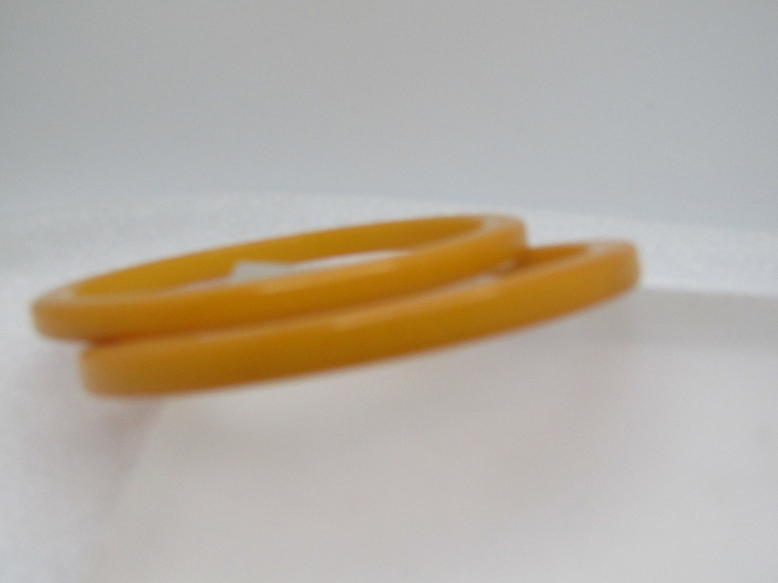 Vintage Two Yellow Bangle Bracelets, 1930's-1940's, 7.75" - 2