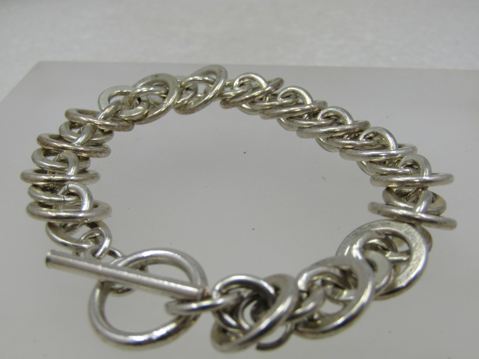 Vintage Multi-Link Chunky Bracelet, toggle Clasp, 7.75" Unisex - 3