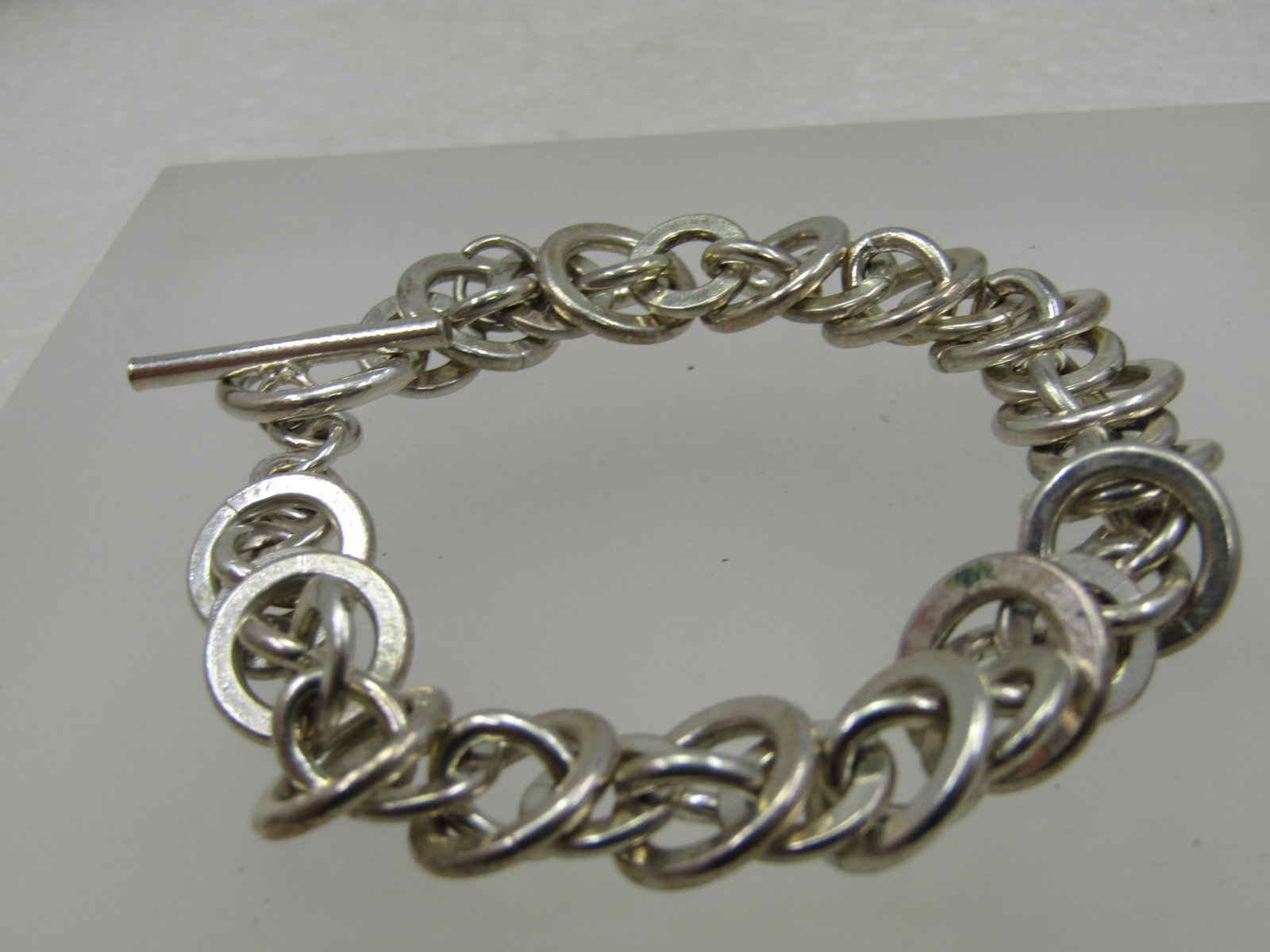 Vintage Multi-Link Chunky Bracelet, toggle Clasp, 7.75" Unisex - 4