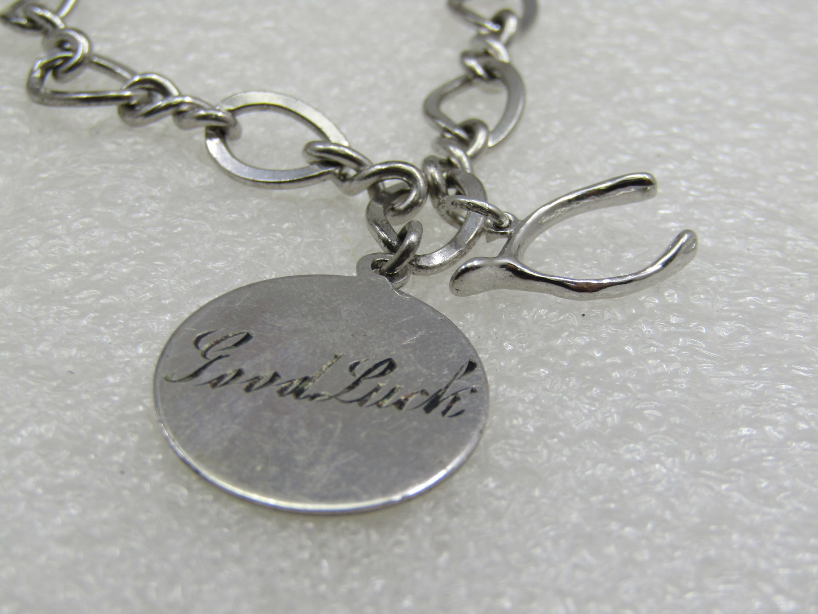 Vintage Sterling Silver Charm Bracelet, Wishbone 1960's - 2