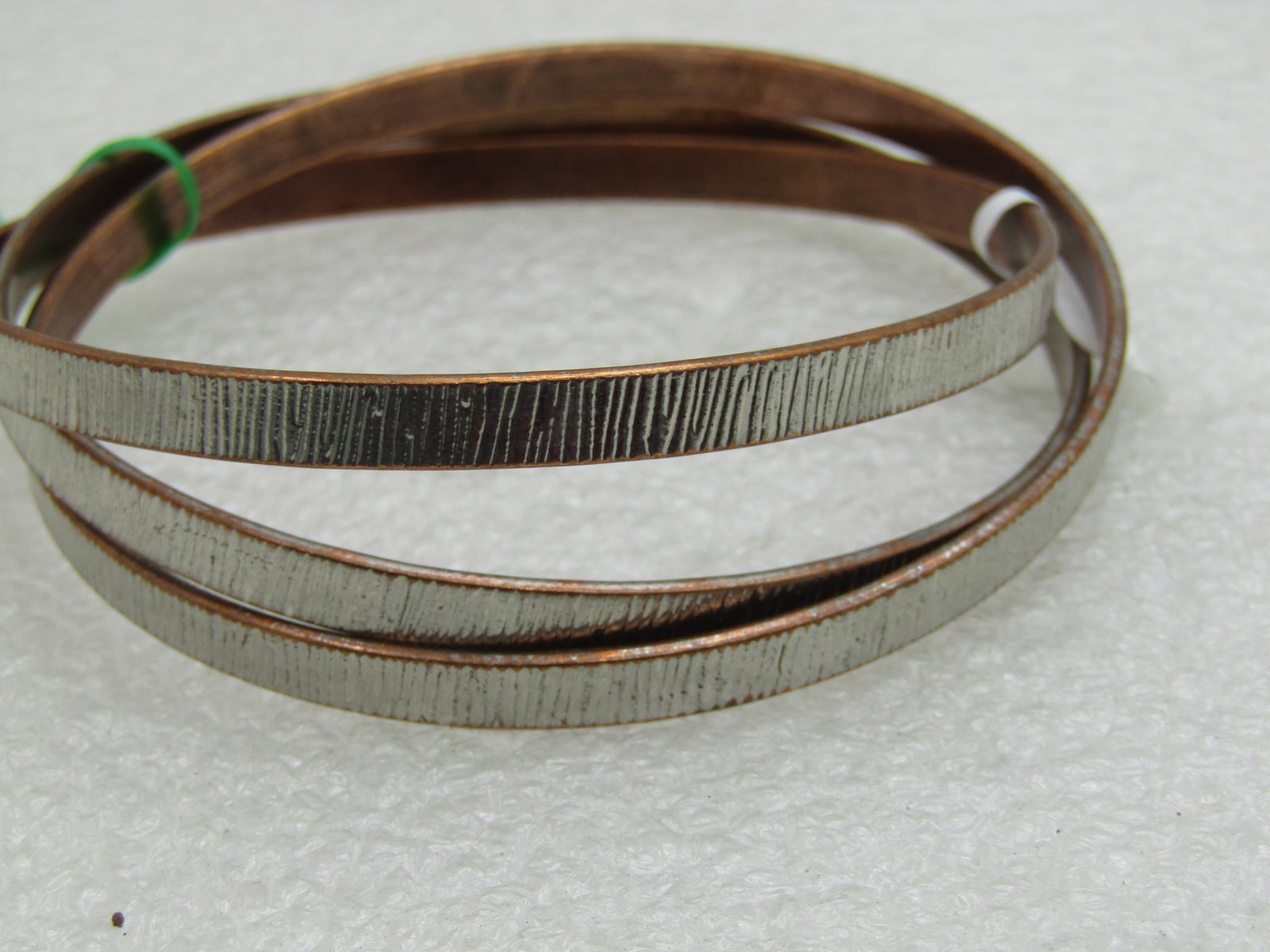 Vintage Three Silver Tone and Copper Bangle Bracelets 8" (1 of 4)