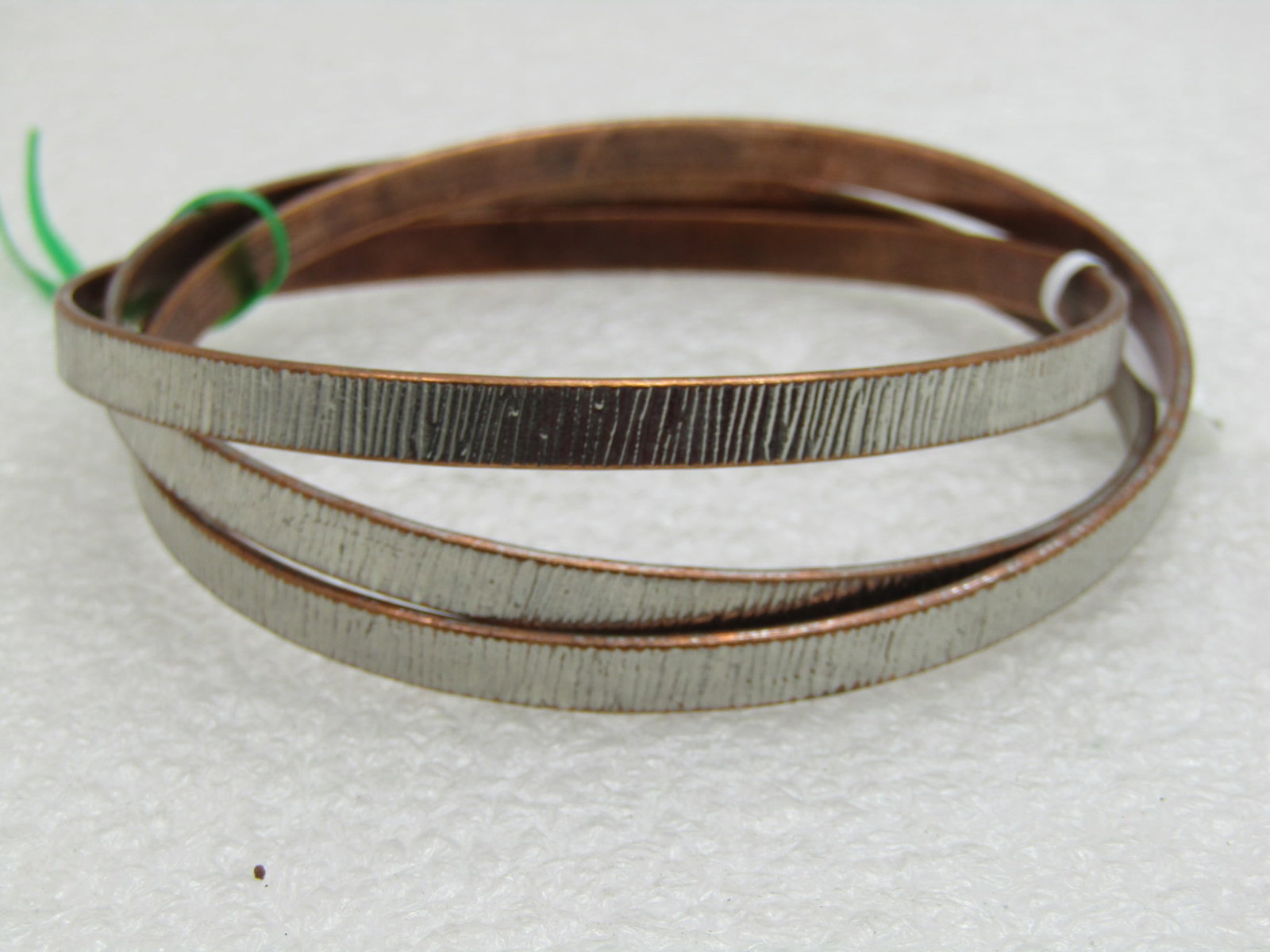Vintage Three Silver Tone and Copper Bangle Bracelets 8" - 2