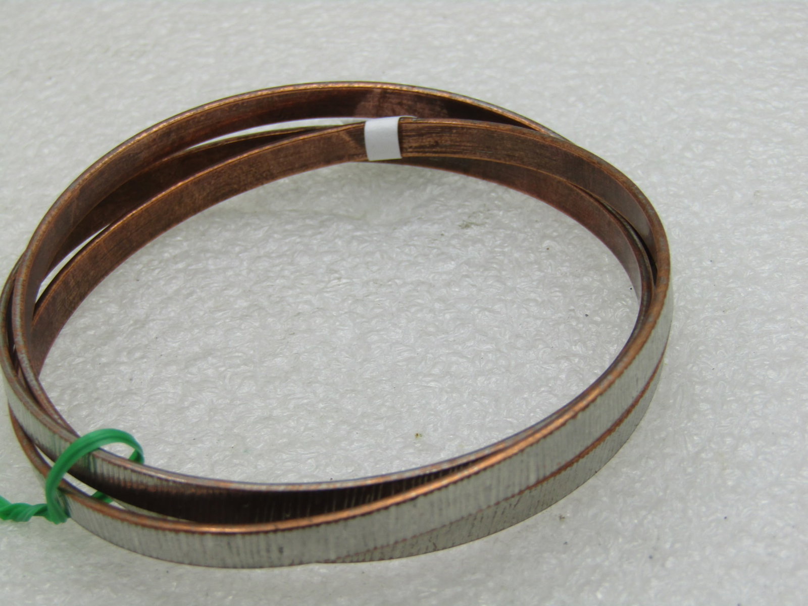 Vintage Three Silver Tone and Copper Bangle Bracelets 8" - 3