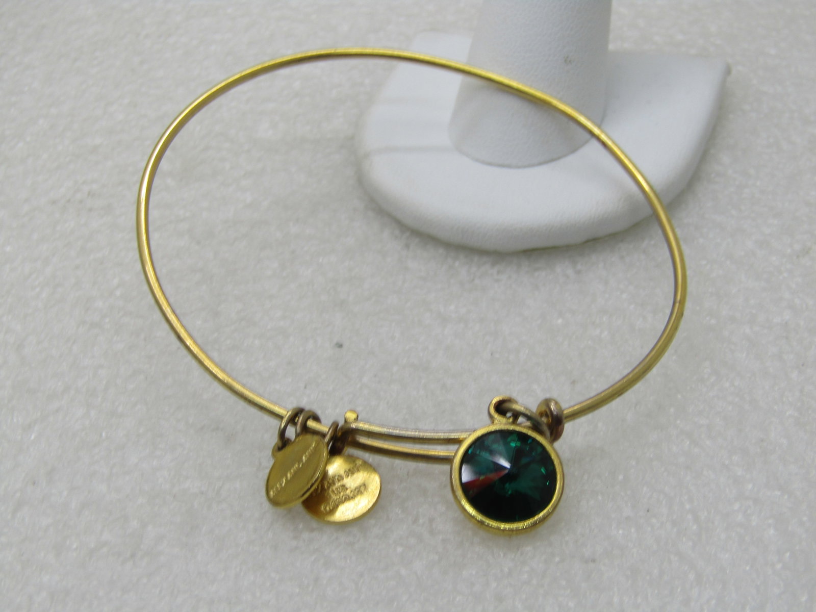 Alex and Ani Emerald Rhinestone Slide Bangle Bracelet, 8" and Under - 3