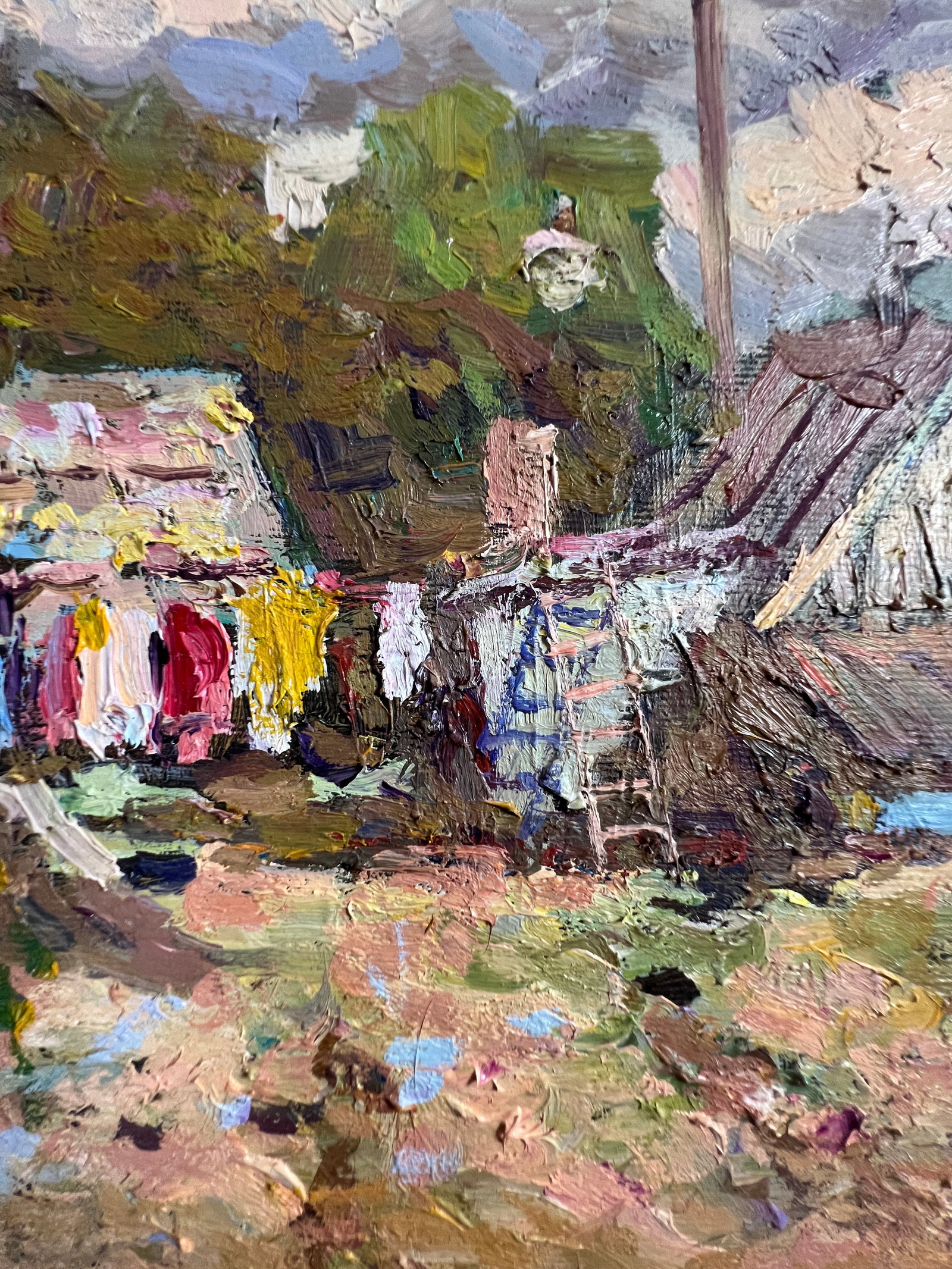 Oil painting village yard Sergey Ivanovich Animov - 7