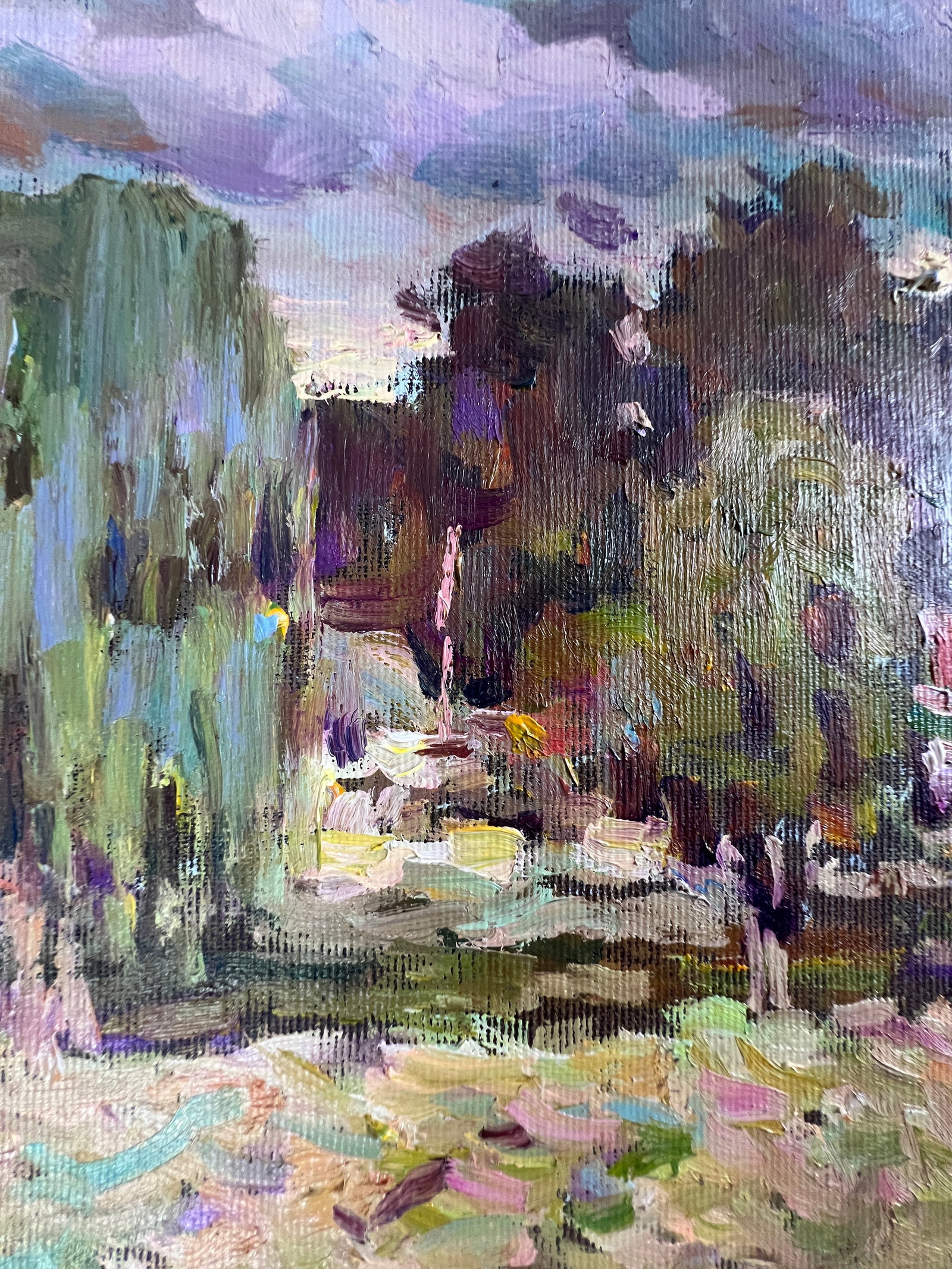 Oil painting village vegetable garden Sergey Ivanovich Animov - 3