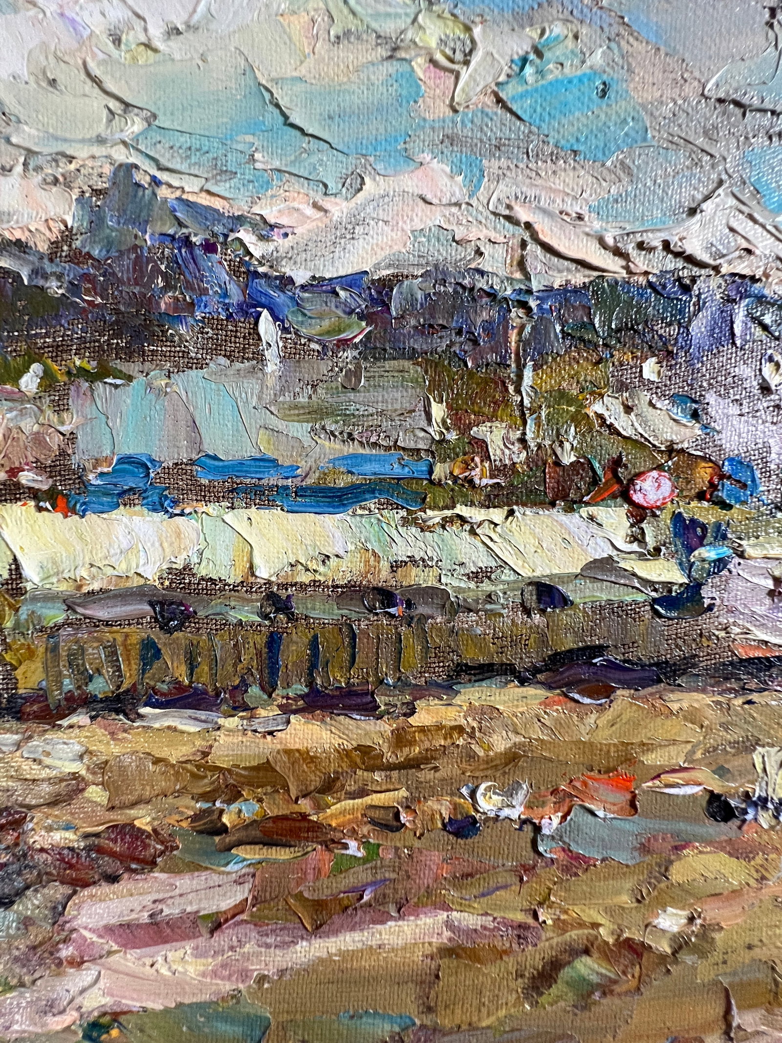 Oil painting village street Sergey Ivanovich Animov - 6