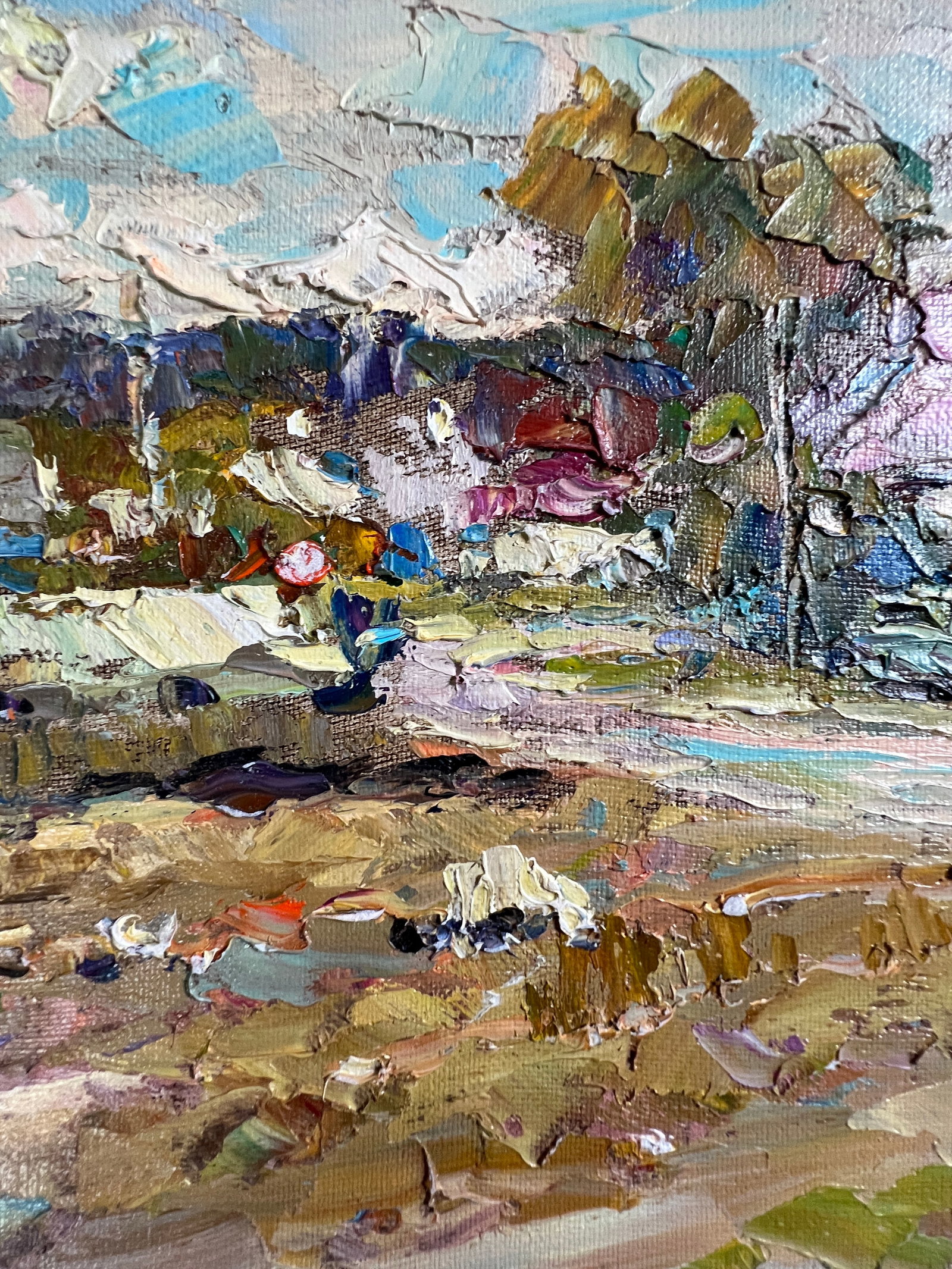 Oil painting village street Sergey Ivanovich Animov - 7