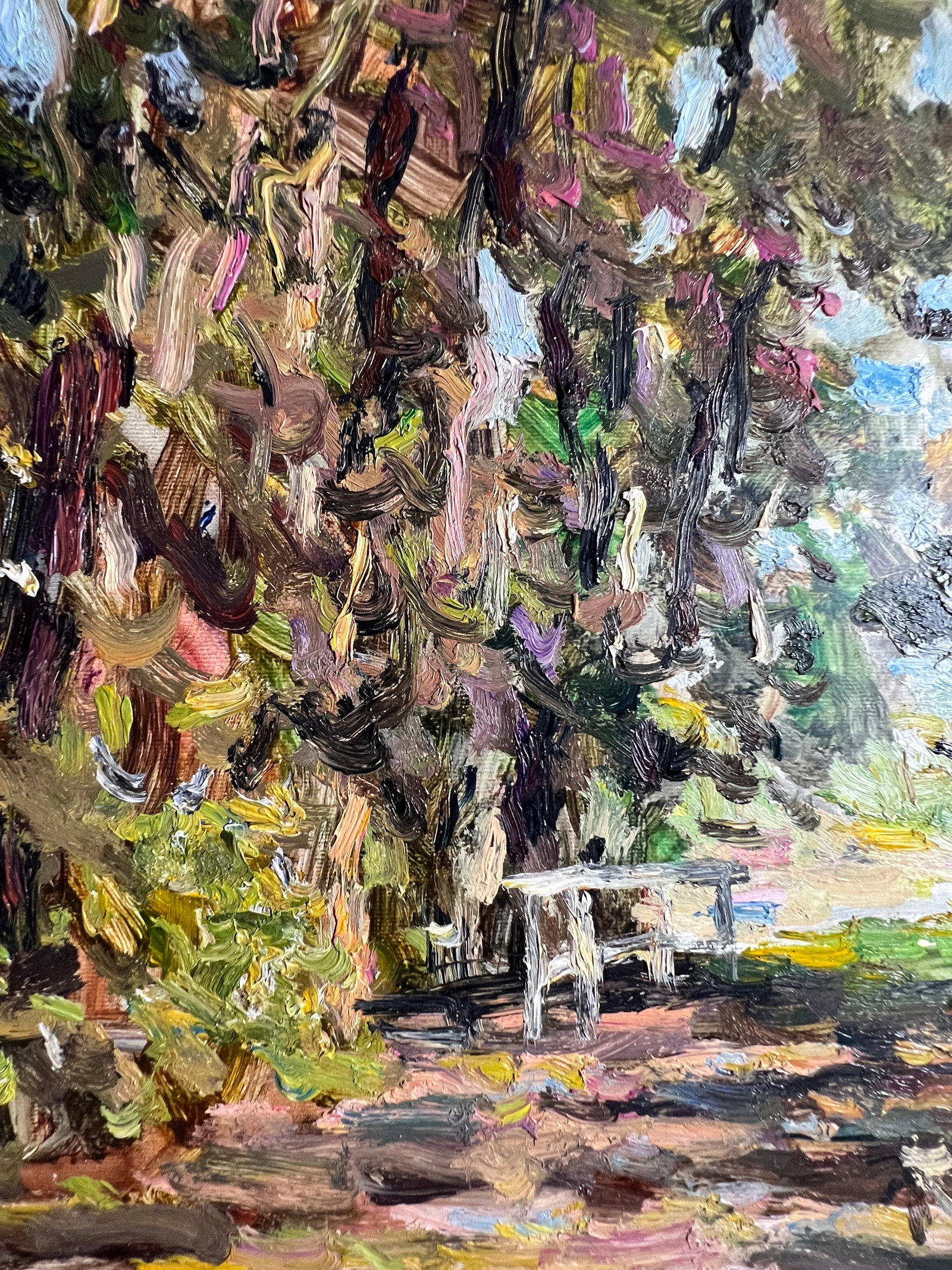 Oil painting road in the park Sergey Ivanovich Animov - 4
