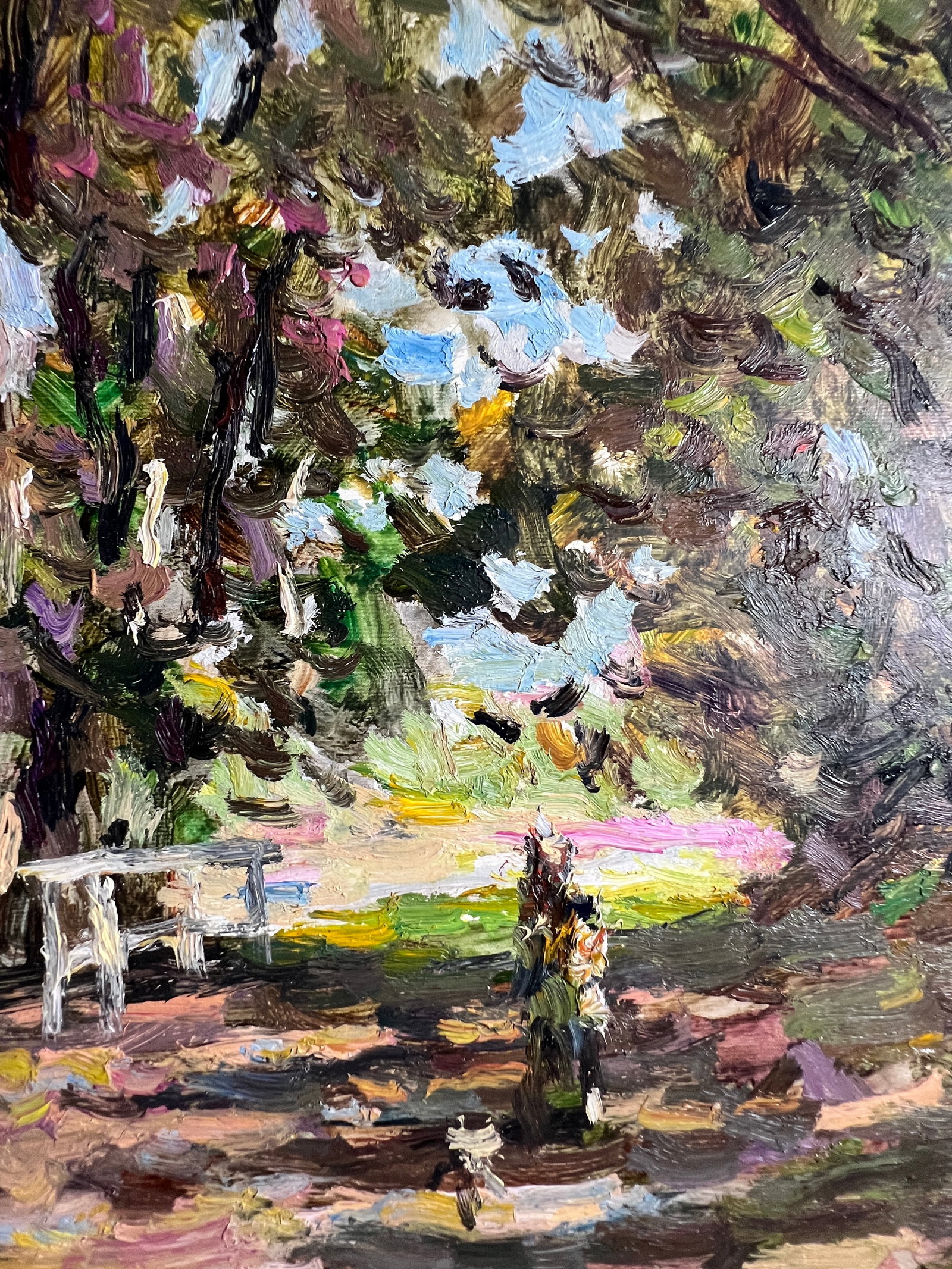 Oil painting road in the park Sergey Ivanovich Animov - 5