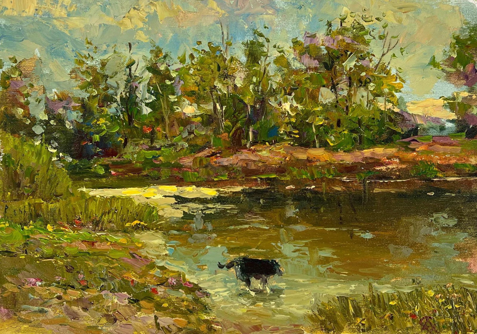 Oil painting walk Sergey Ivanovich Animov: Title : Oil painting walk Sergey Ivanovich Animov Description: 419DDD Painter: Sergey Ivanovich Animov Size: 26x37.5 cm/ 10.23x14.76 inches Components: canvas, oil Original painting from our collectio
