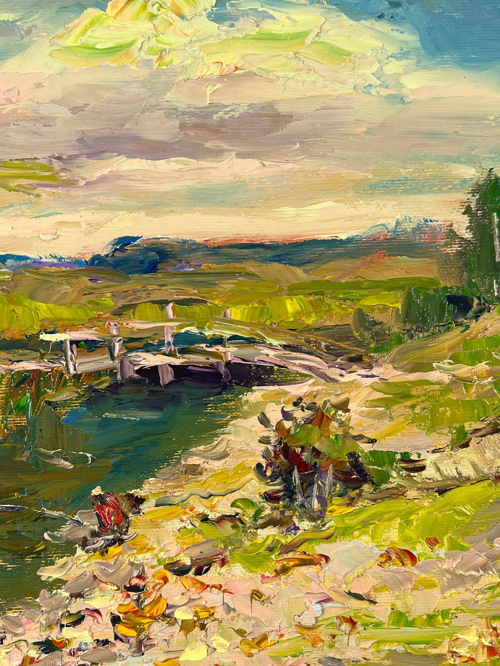 Oil painting Rural bridge Sergey Ivanovich Animov - 8