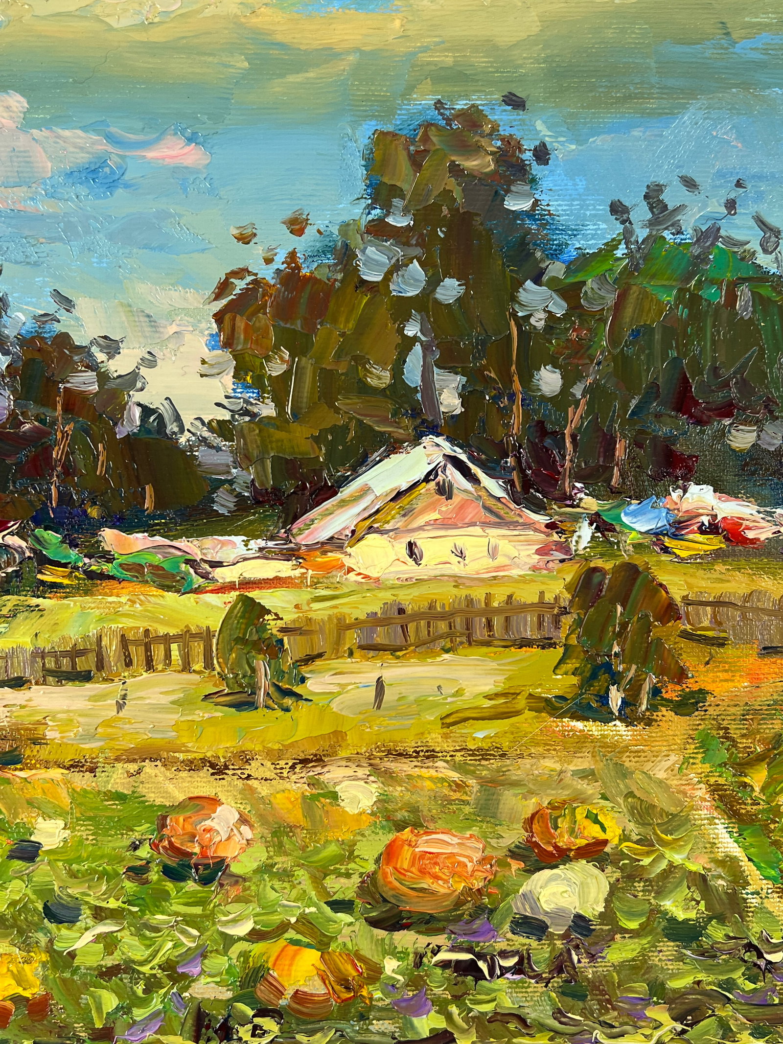 Oil painting Pumpkin field Sergey Ivanovich Animov - 7