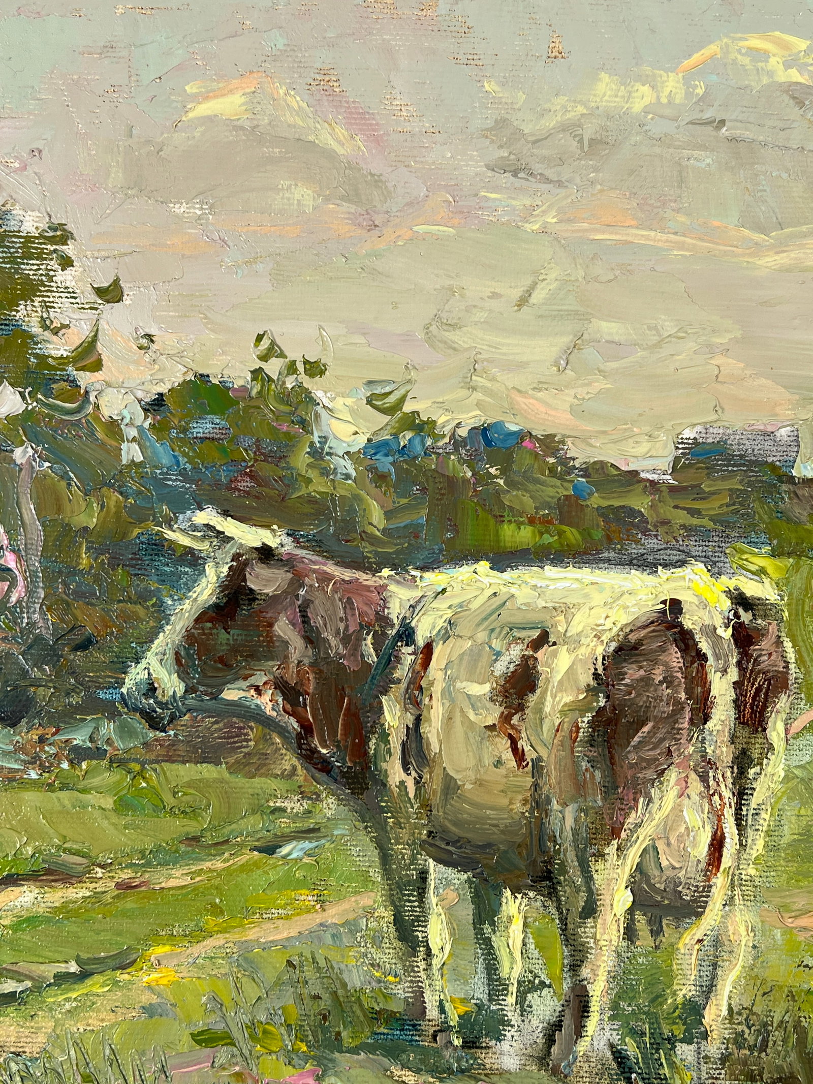 Oil painting Cow on the field Sergey Ivanovich Animov - 3