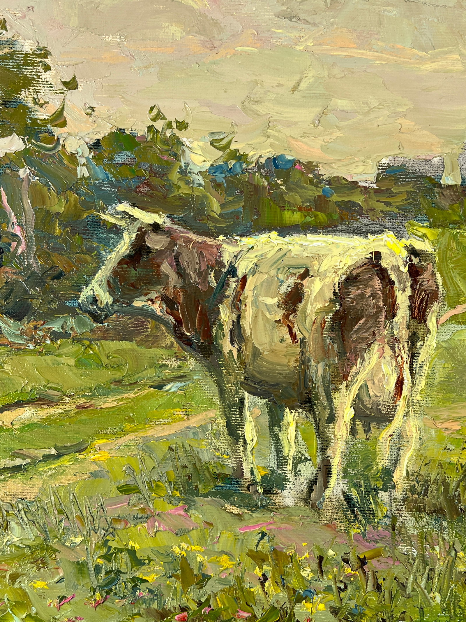 Oil painting Cow on the field Sergey Ivanovich Animov - 4