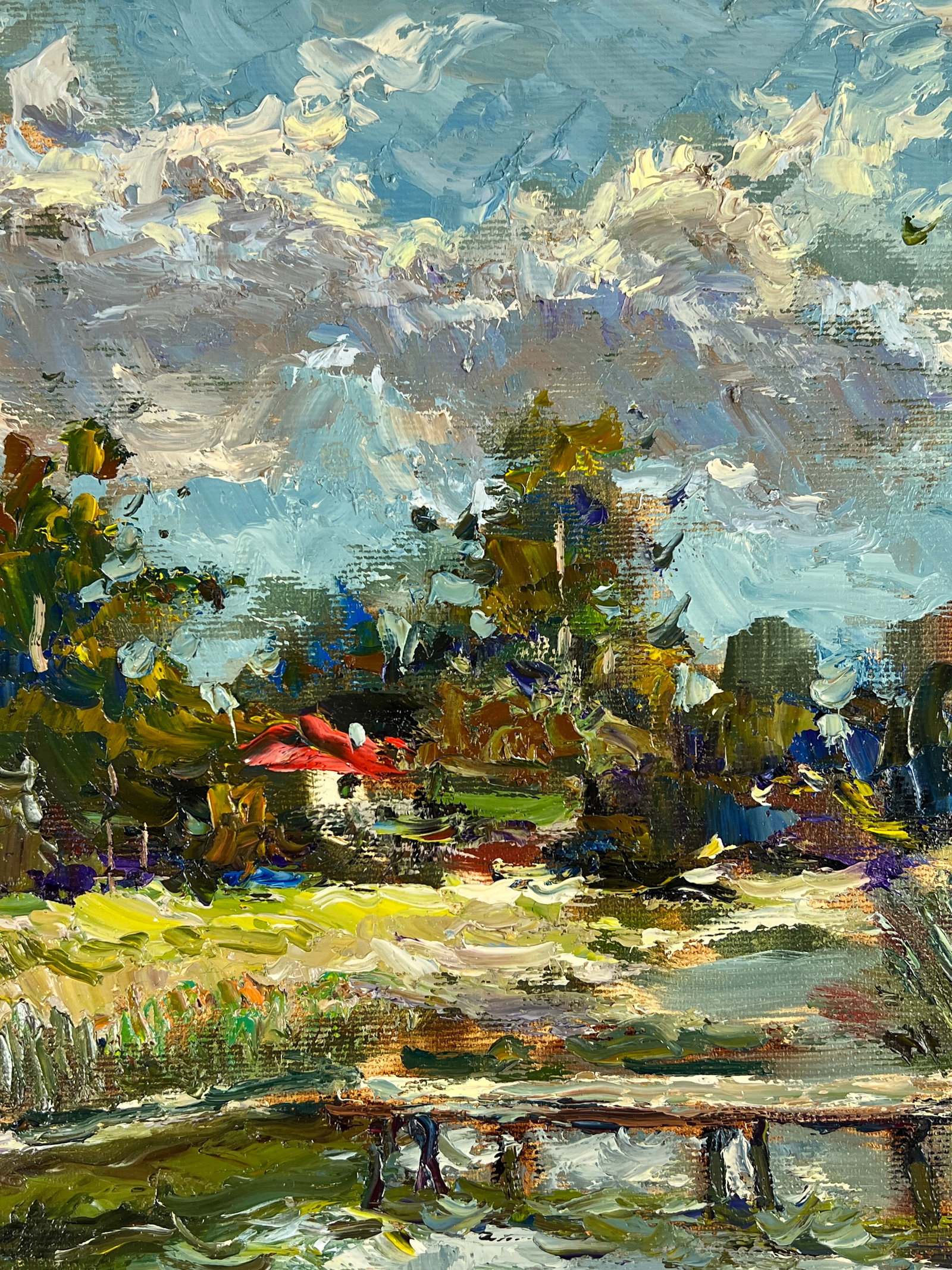 Oil painting Village dock Sergey Ivanovich Animov - 3