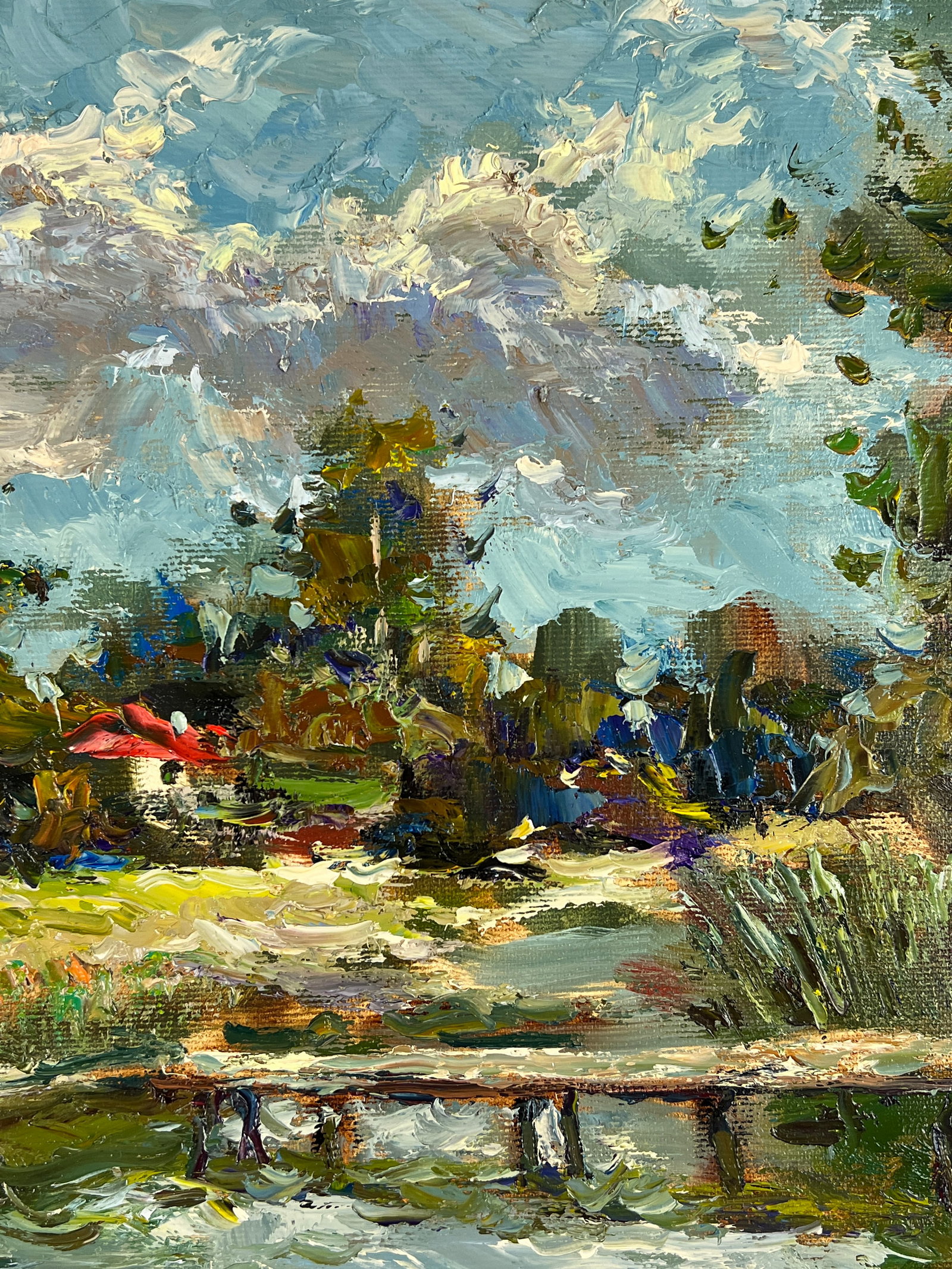Oil painting Village dock Sergey Ivanovich Animov - 4