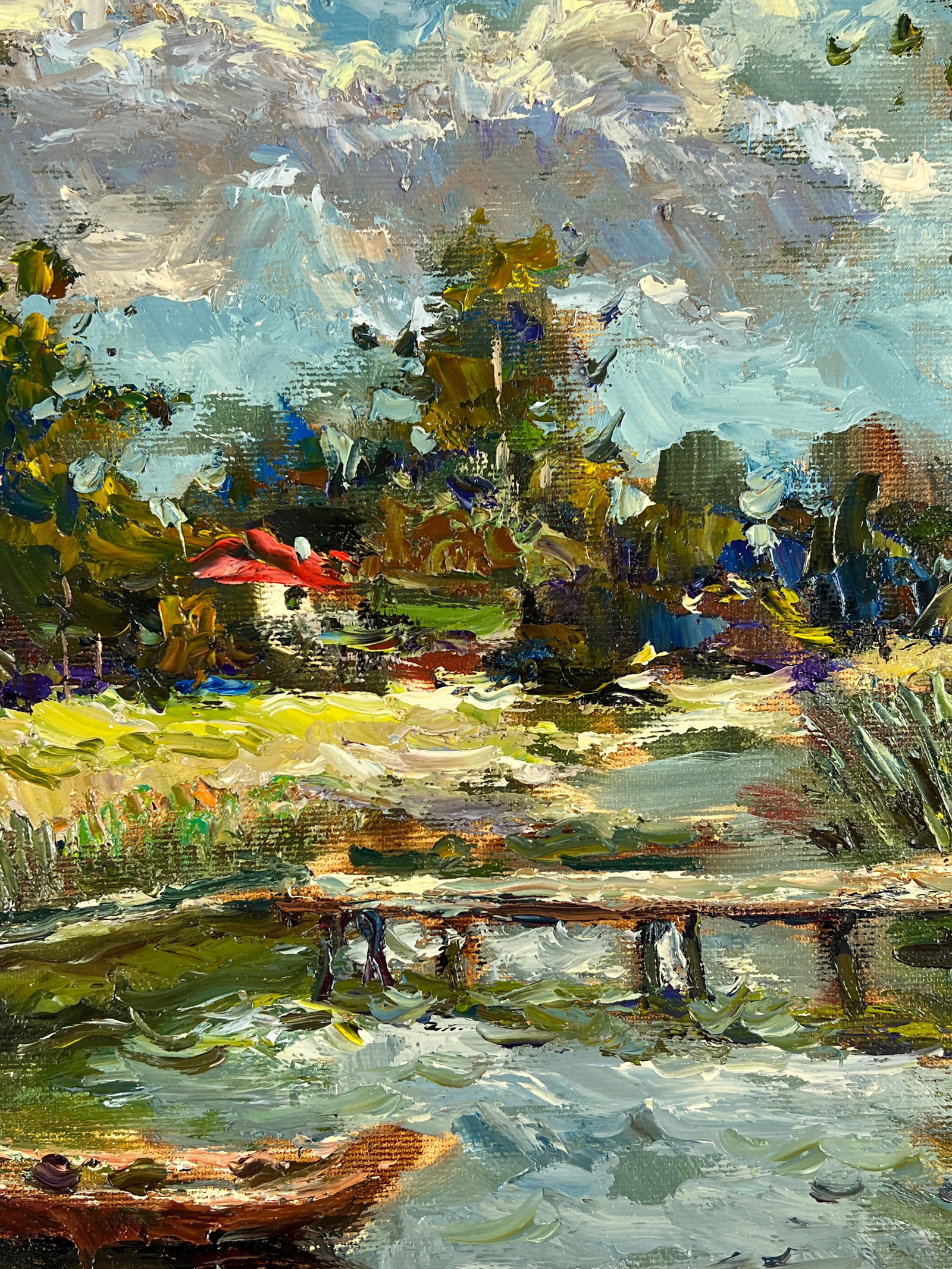 Oil painting Village dock Sergey Ivanovich Animov - 5