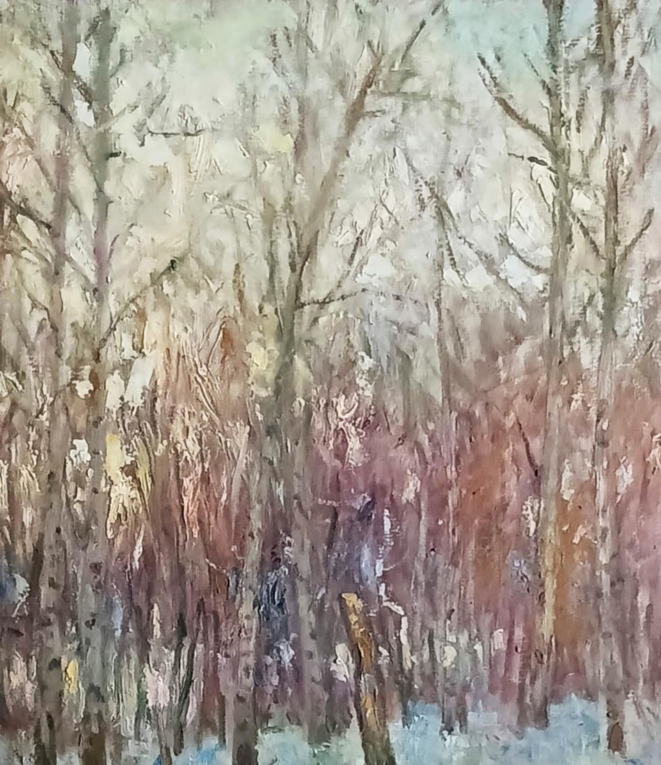 Oil painting Winter by honored painter Ukrainian Vasyl K. - 5
