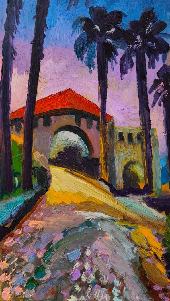 Oil painting Town of Roche Pina Nina L - 7