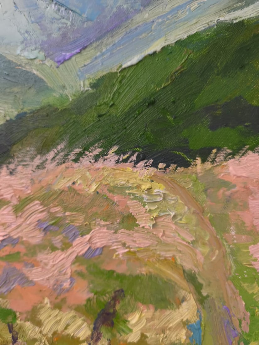 Landscape Oil painting Mountain field Nina L - 7