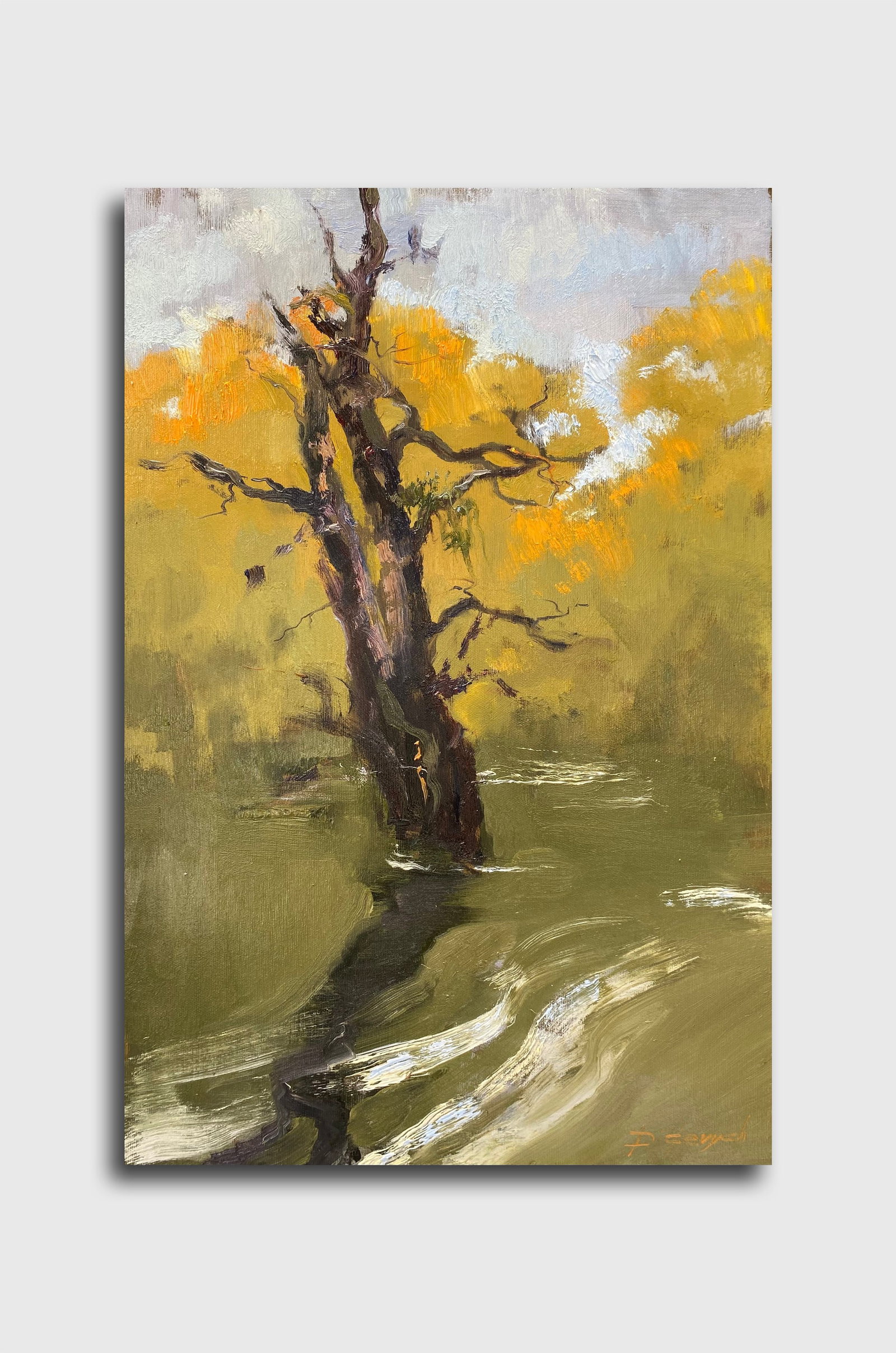 Oil painting Tree in the lake Yulia D. - 2
