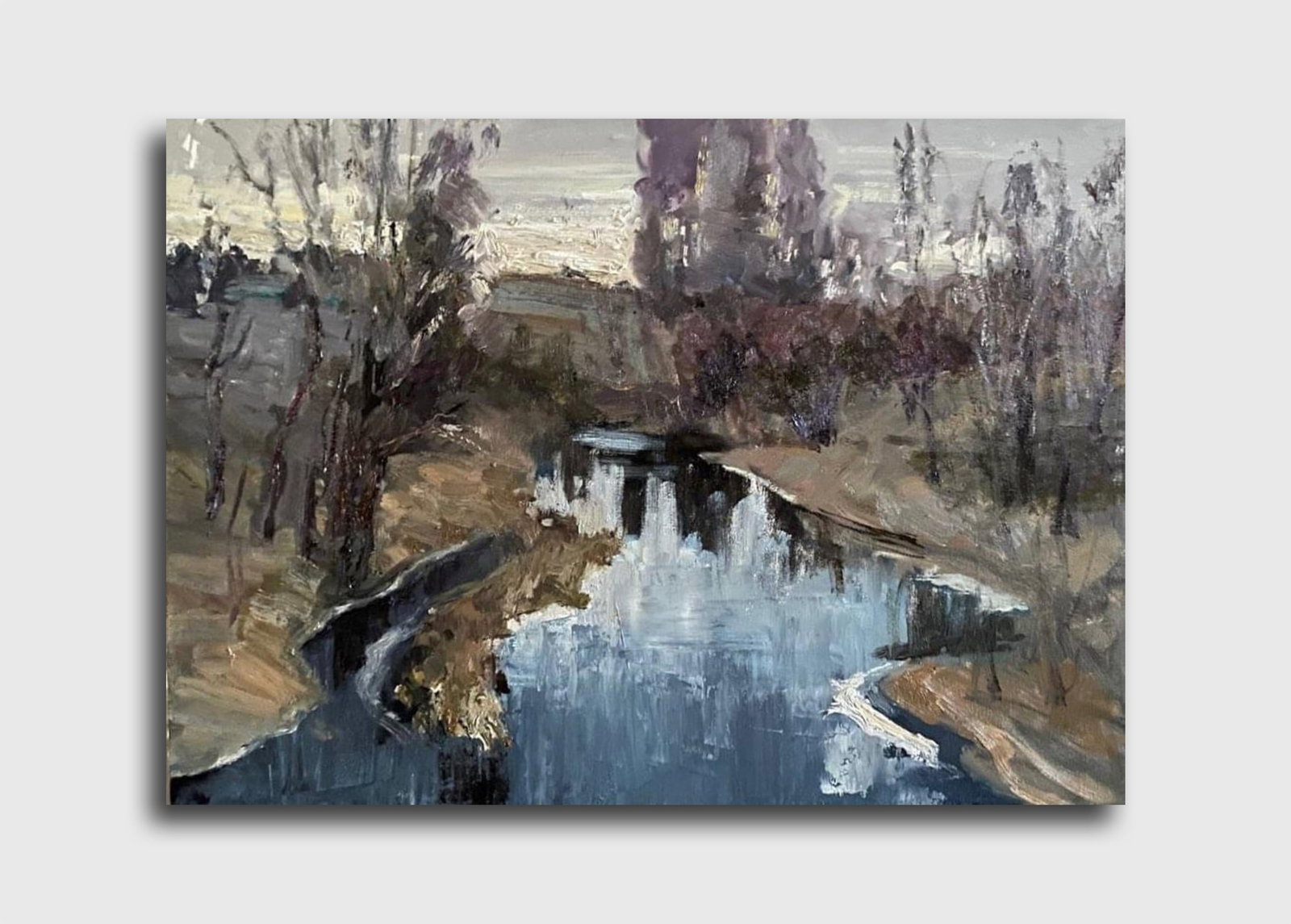 Oil painting Winter lake Yulia D. - 2
