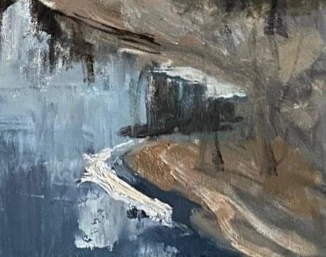 Oil painting Winter lake Yulia D. - 7