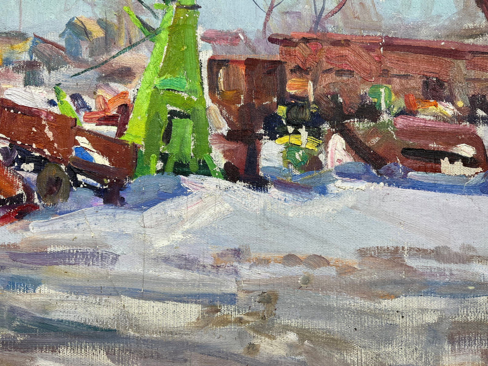 Oil painting Collective farm yard Minsky G. - 7