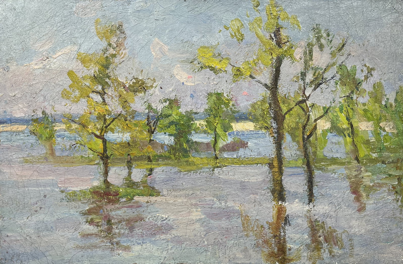 Oil painting River flood Kogan-Shatz - 2